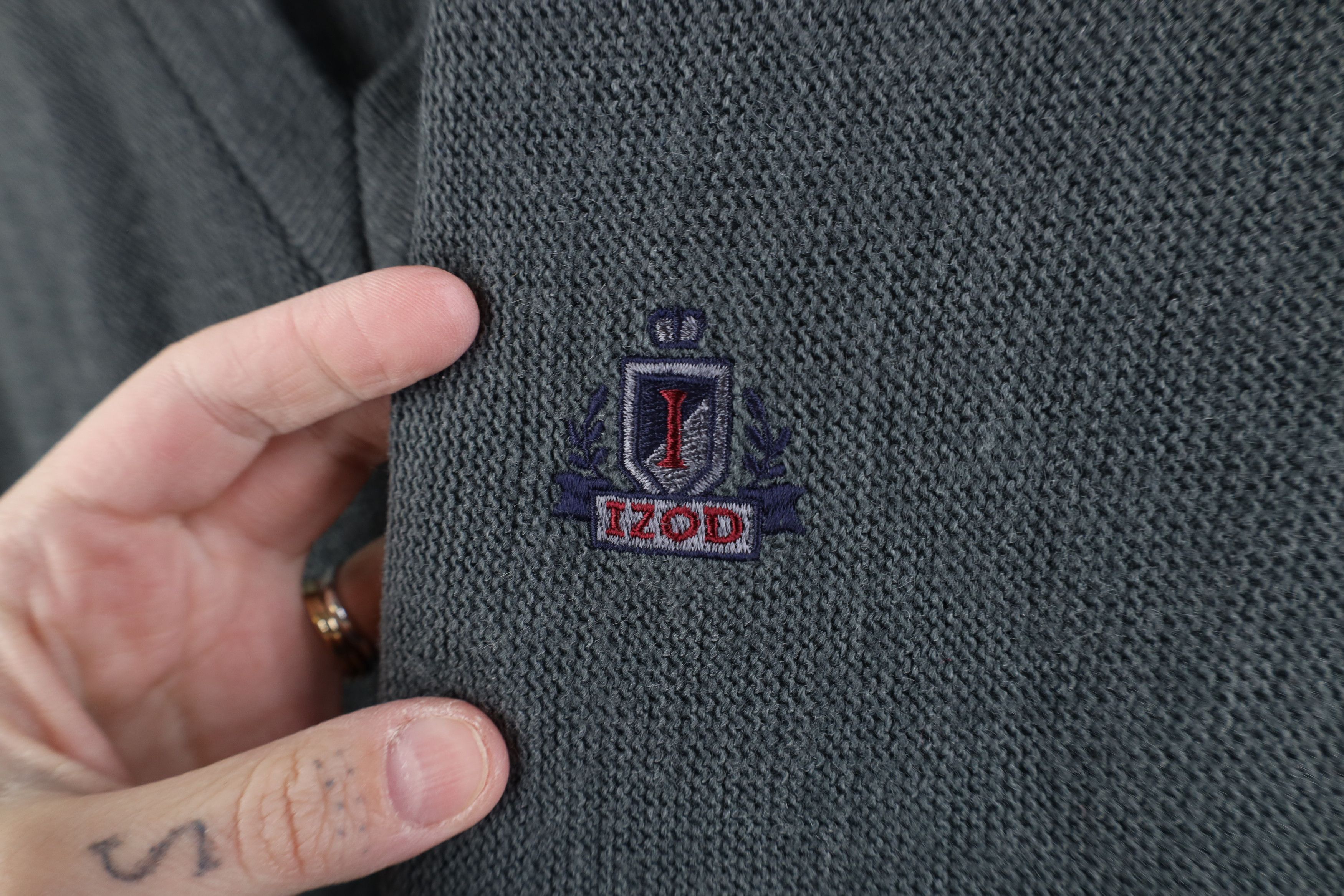 Izod Vintage 90s Izod Knit V-Neck Sweater Vest Gray Acrylic USA Size US XL / EU 56 / 4 - 4 Thumbnail