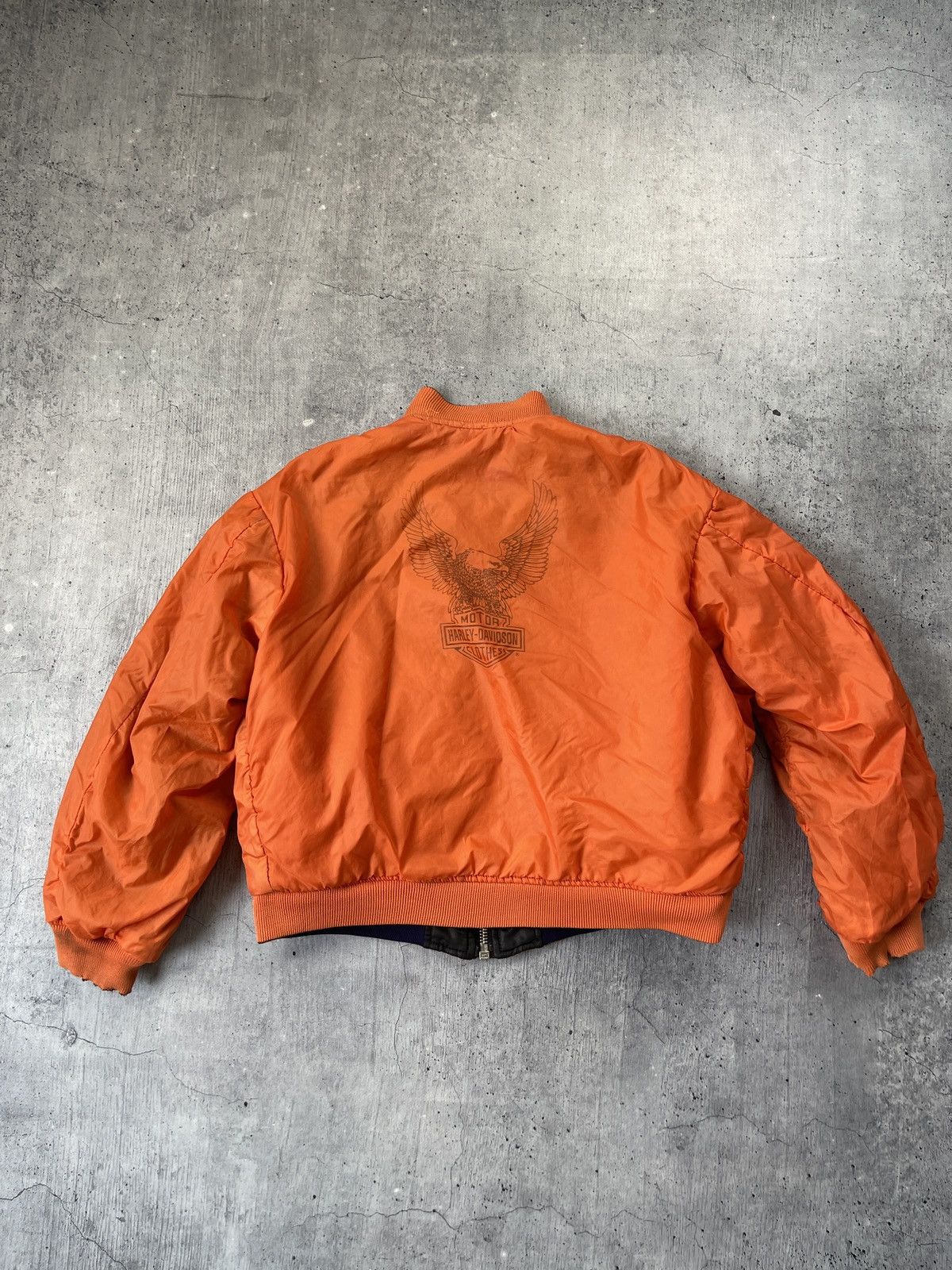 Mens Vintage Harley Davidson Bomber Jacket Big Logo Size L