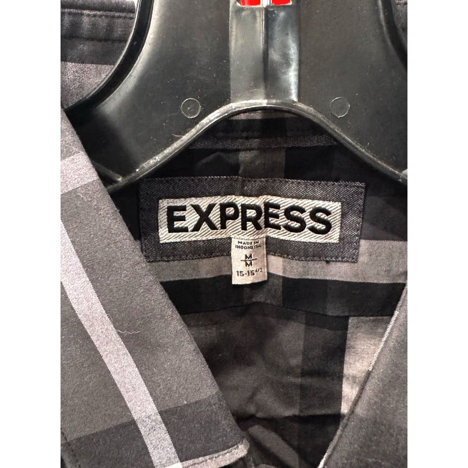 Express Express Gray Plaid LONG SLEEVE SHIRT Medium M Mens Size US M / EU 48-50 / 2 - 3 Thumbnail