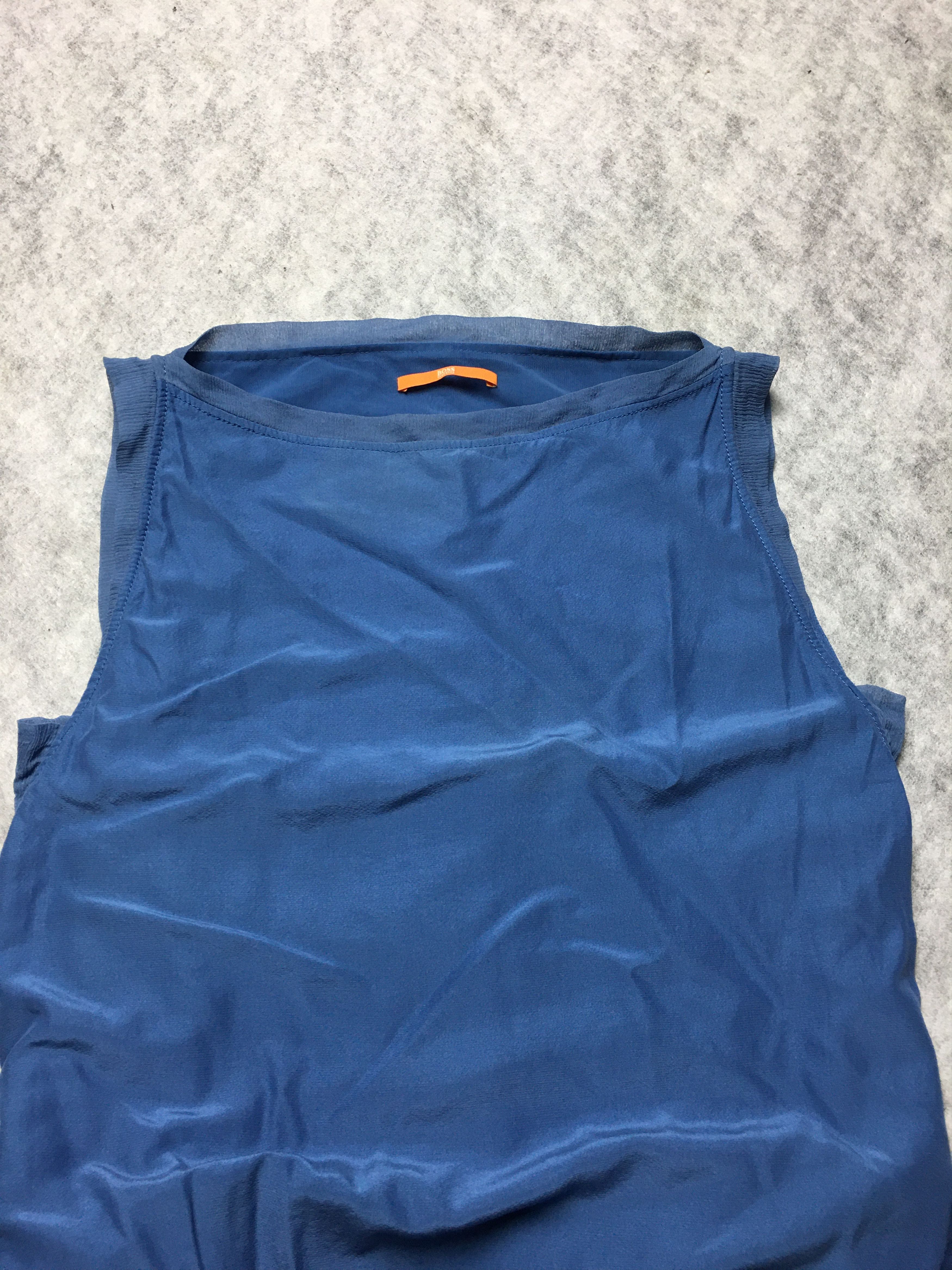 Hugo Boss Hugo Boss Silk Belted Dress Blue Size S / US 4 / IT 40 - 5 Thumbnail