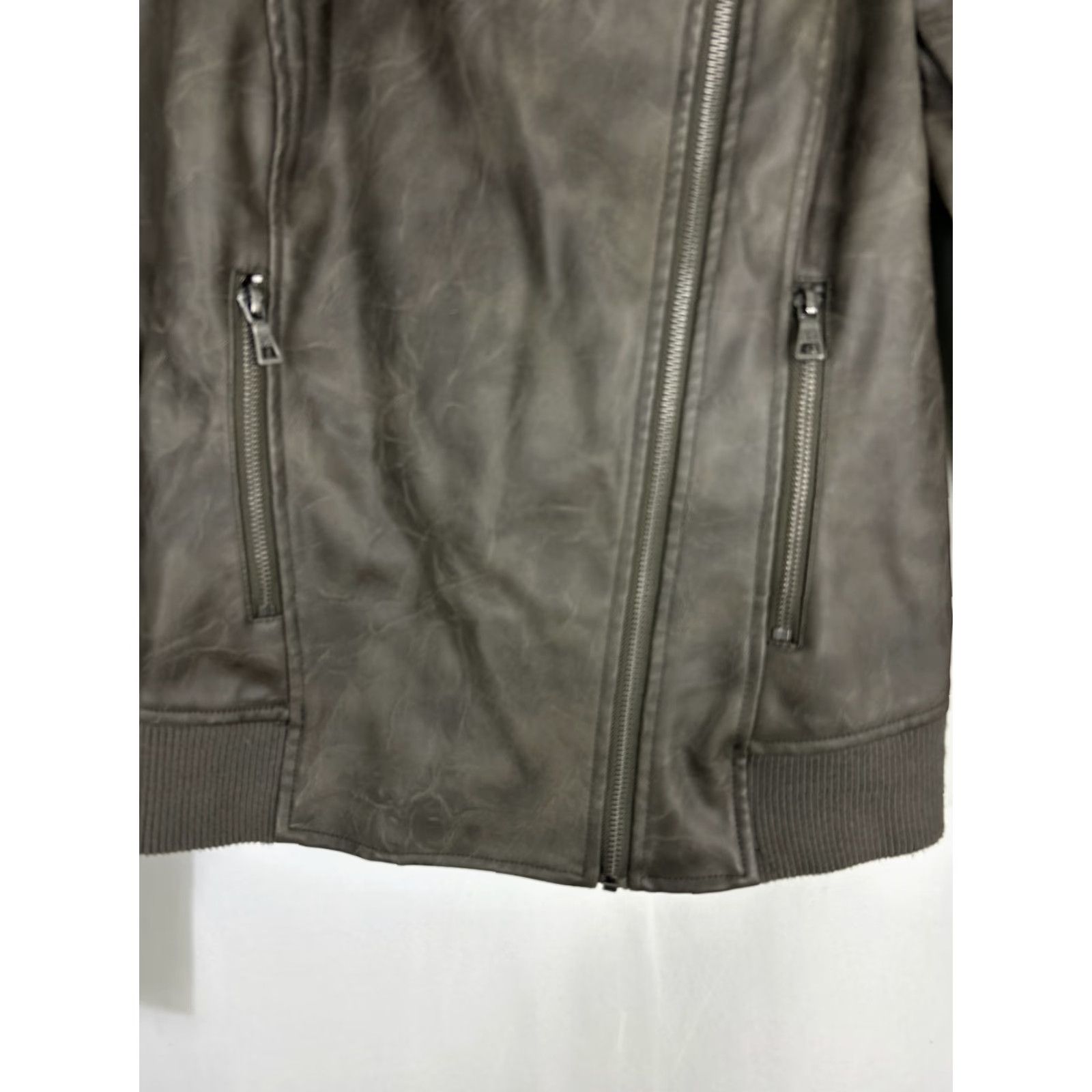 Sam Edelman Sam Edelman Moto Jacket With Sherpa Collar Vegan Faux Leather Womens Small Gray Size S / US 4 / IT 40 - 4 Thumbnail