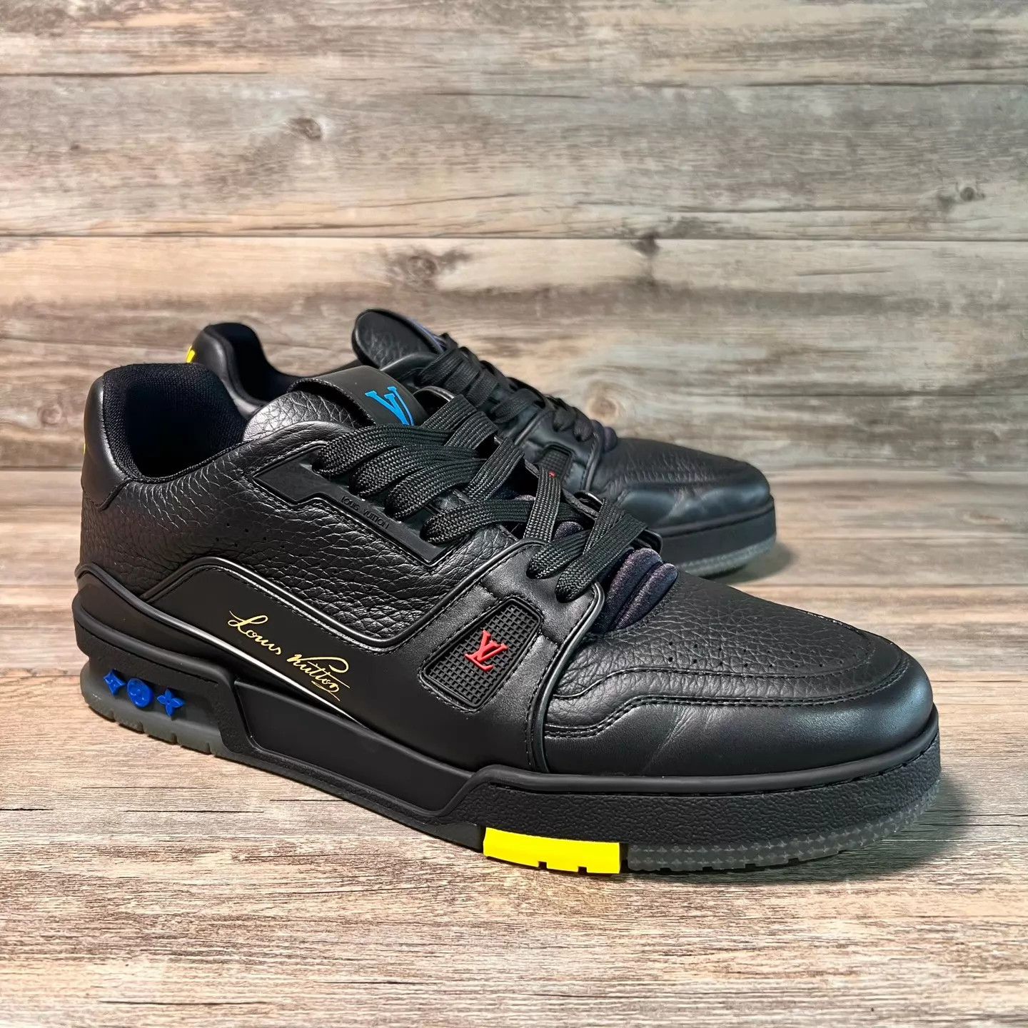 Louis Vuitton LV Trainer x Fall Guys Leather Mesh Black UK8 Size US 9 / EU 42 - 2 Thumbnail