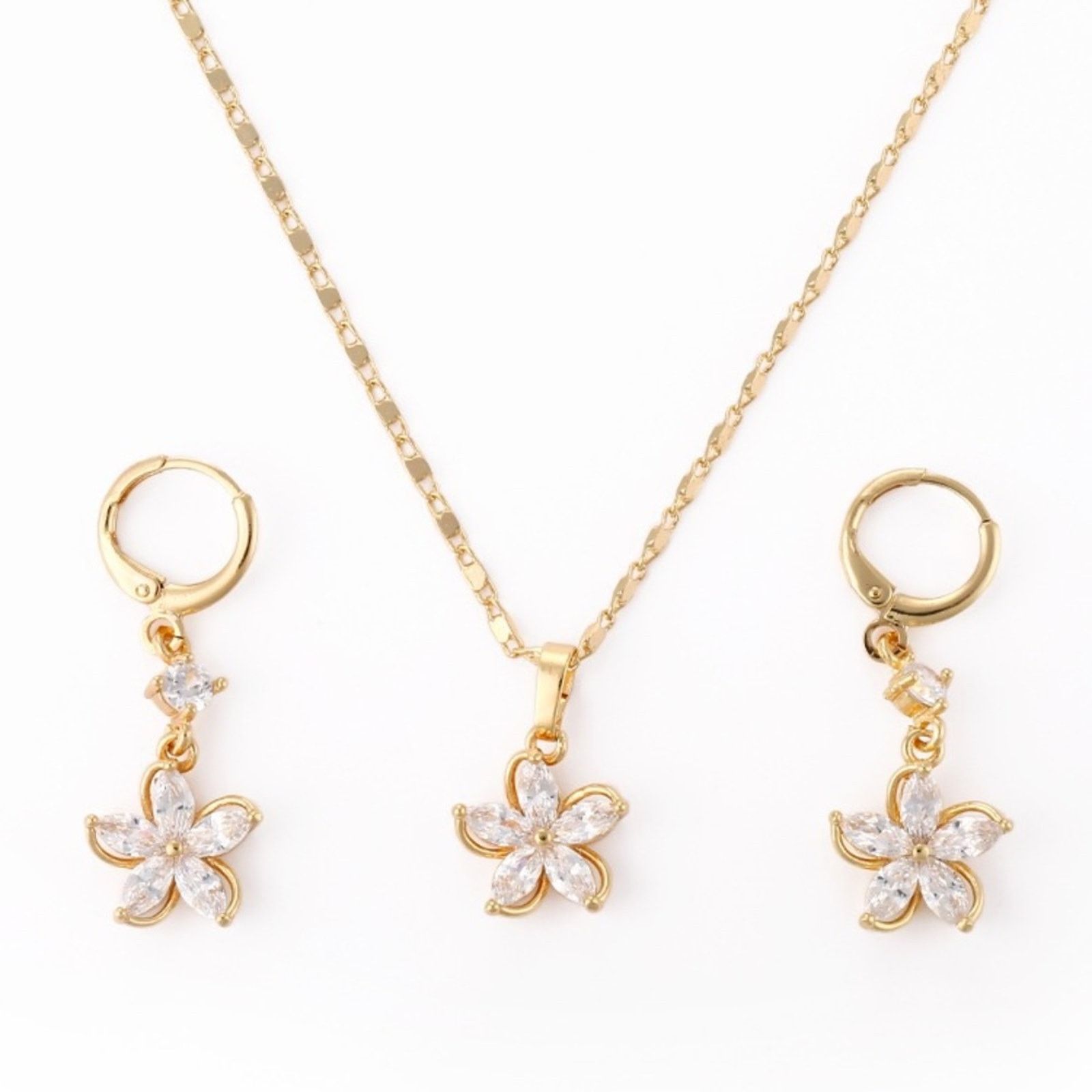 Other Diamond Necklace & Earring Set 4 Piece Set NEW Size ONE SIZE - 1 Thumbnail