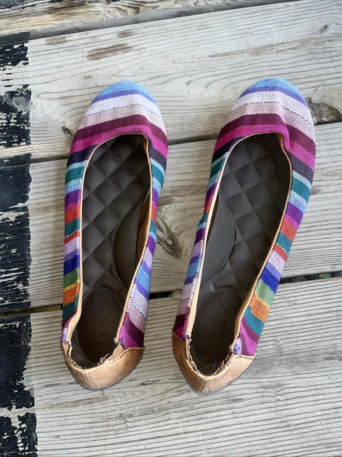 REEF Reef Rainbow Stripe Ballet Flats Cloth Shoes Multicolor 8 Size US 8 / IT 38 - 1 Thumbnail