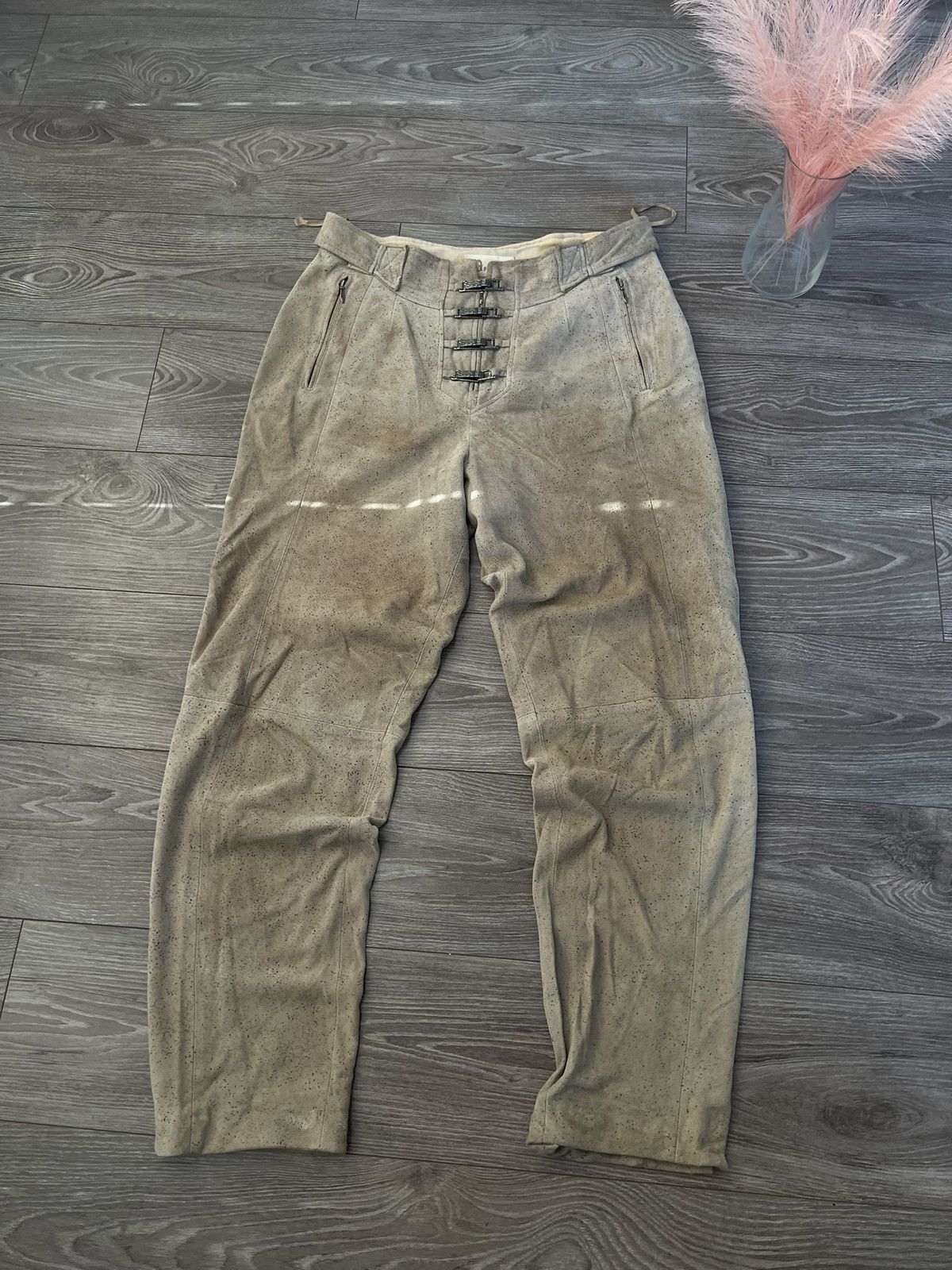Leather ‼️Hand Made Leather Riding Casual Made in Italy Ykk Pants‼️ Size US 34 / EU 50 - 16 Thumbnail