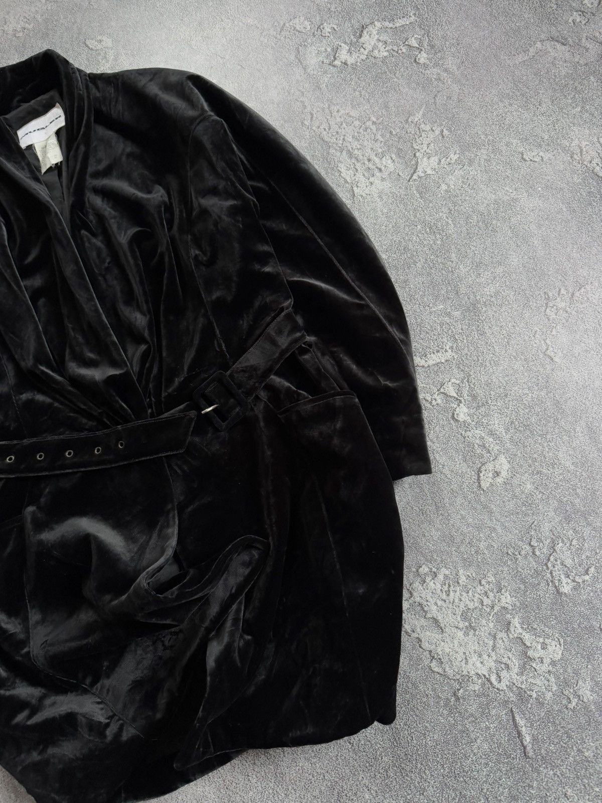 Mugler × Thierry Mugler MUGLER M/L velour velvet jacket blazer + belt vintage coat Size M / US 6-8 / IT 42-44 - 4 Thumbnail