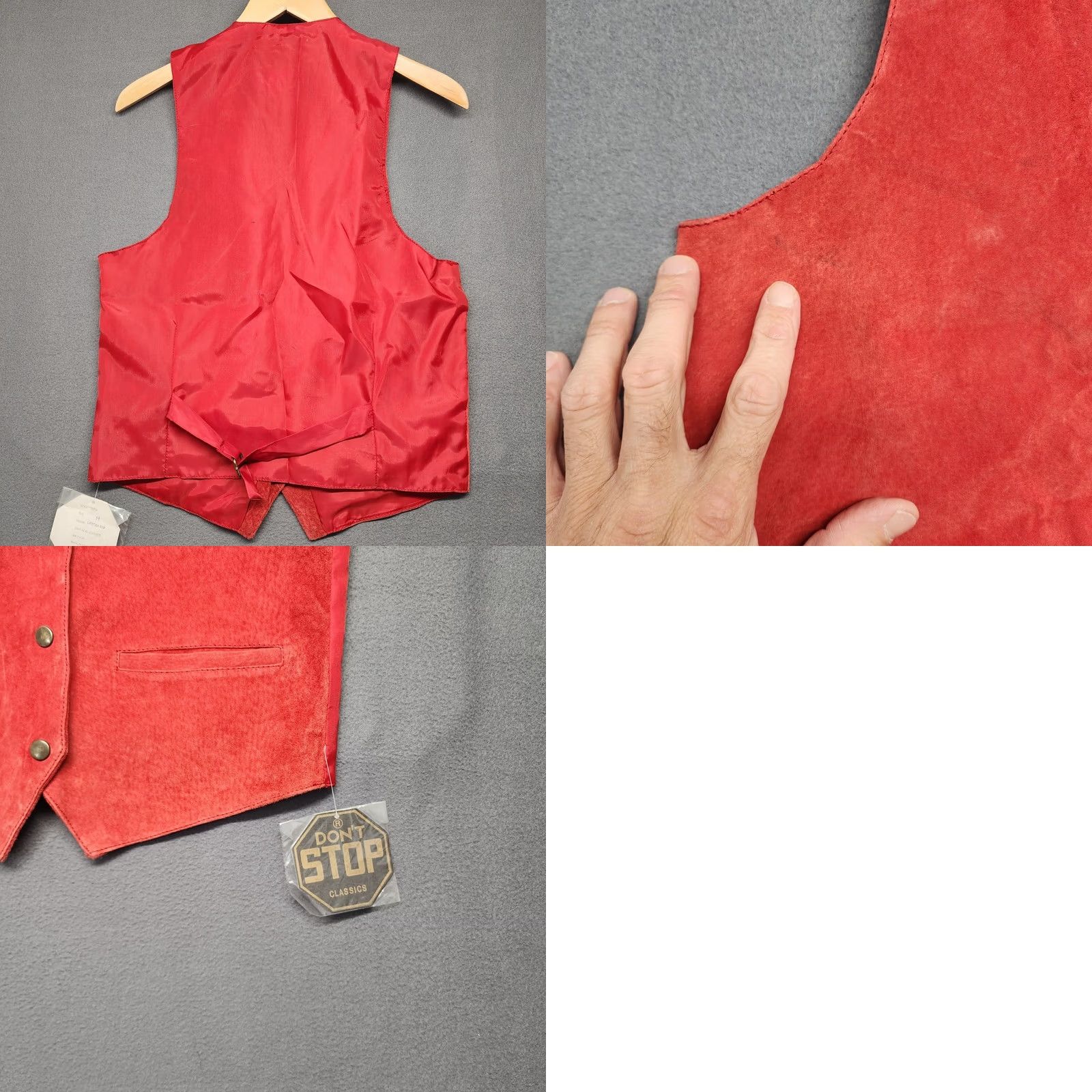 Vintage VINTAGE Leather Vest Womens Medium Red Suede Western Don't Stop Vest Ladies M Leather Button Sleeveless Vintage Size M / US 6-8 / IT 42-44 - 8 Thumbnail