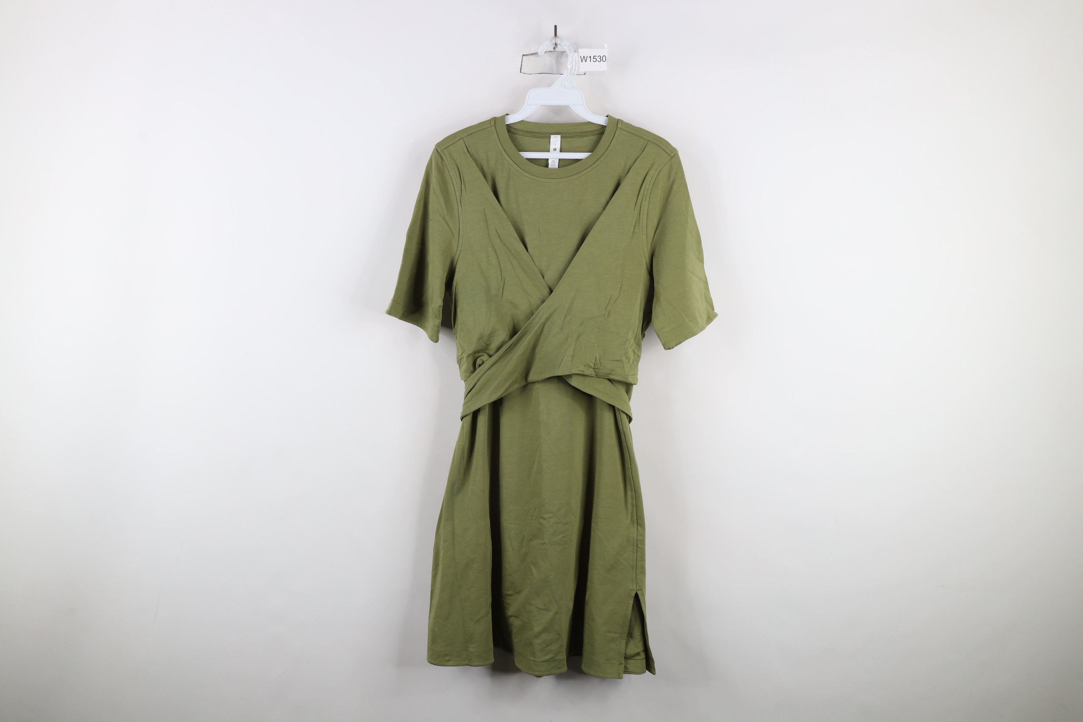 Lululemon × Vintage Lululemon Cotton Stretch Wrap T-Shirt Dress Bronze Green Size M / US 6-8 / IT 42-44 - 1 Thumbnail