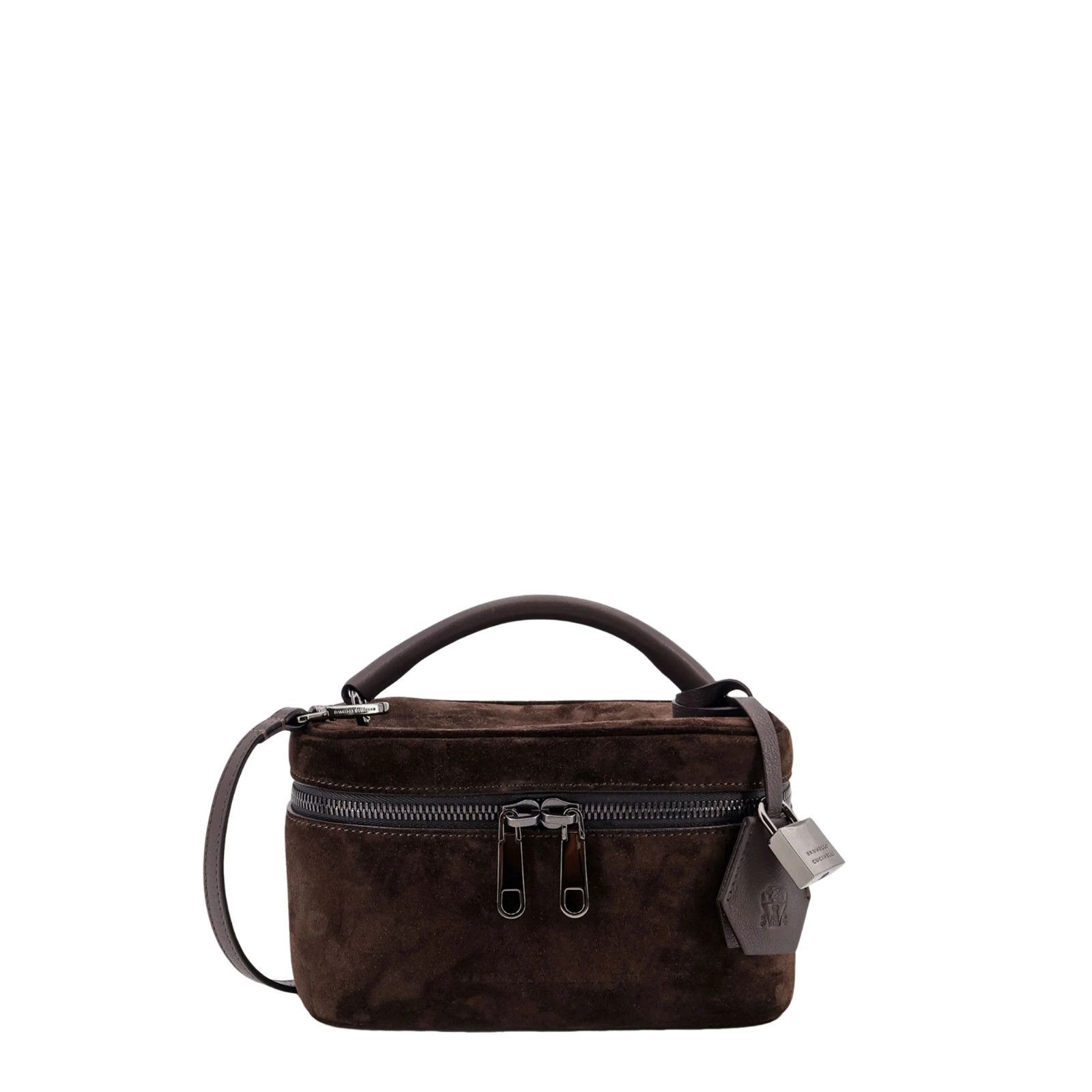 Brunello Cucinelli BRUNELLO CUCINELLI Brown Suede Vanity Bag New & Authentic Size ONE SIZE - 1 Thumbnail