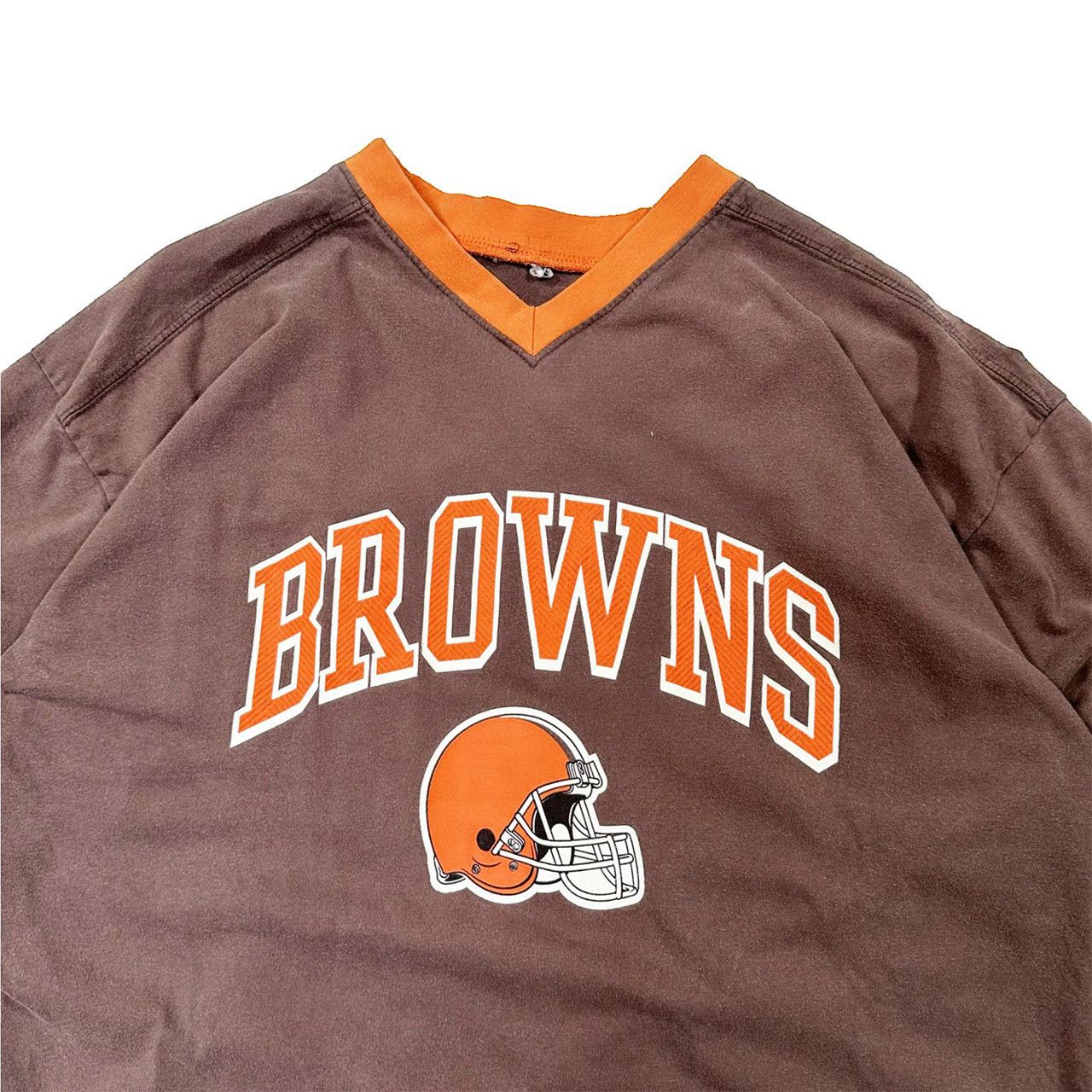 Vintage Vintage 90s Cleveland Browns Ringer T Shirt Size US L / EU 52-54 / 3 - 2 Thumbnail