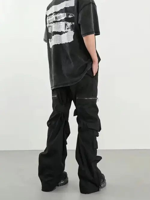 Designer × Vintage function utility flared pleated cargo pants Size US 32 / EU 48 - 2 Thumbnail