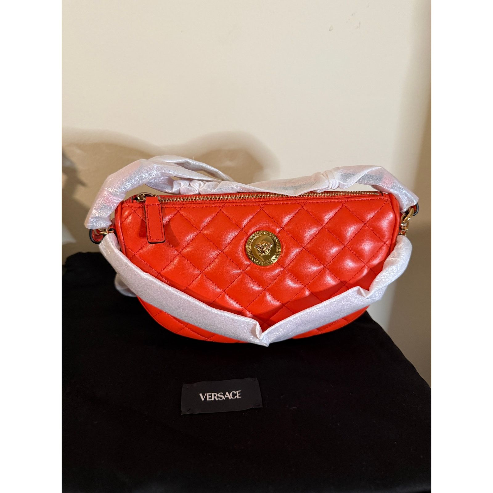 Versace versace lamb skin quilted gold medusa coral crossbody bag Size ONE SIZE - 4 Thumbnail