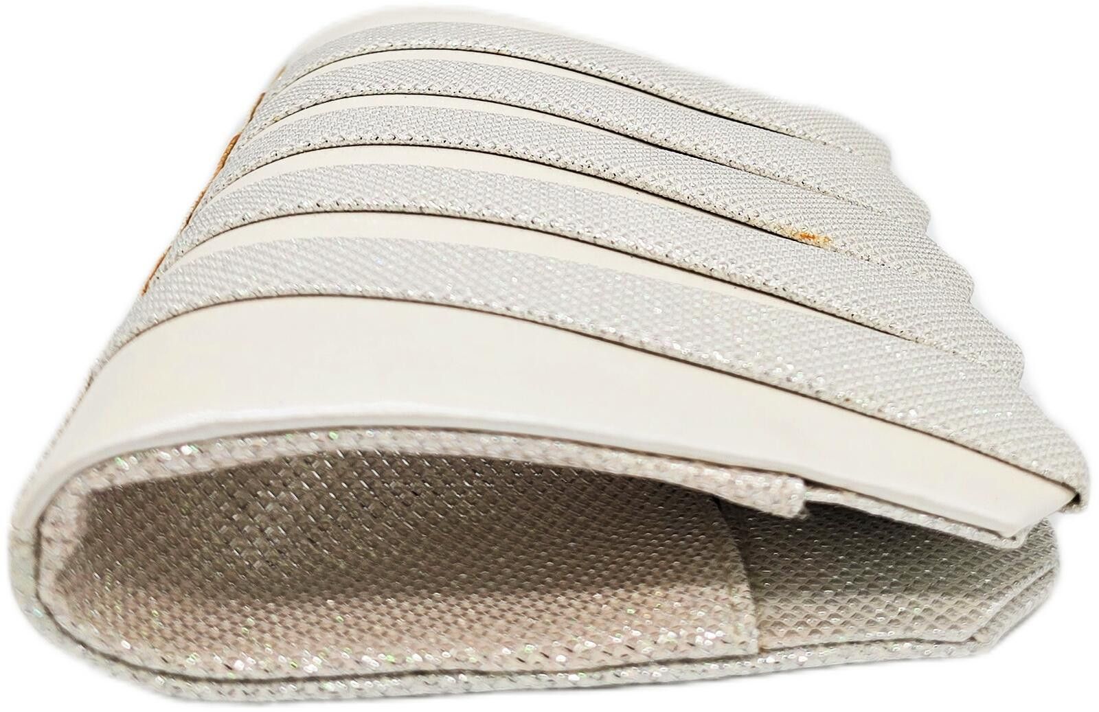 Unknown London Elegant White and Silver Evening Clutch Bag with Chain Strap Size ONE SIZE - 8 Thumbnail