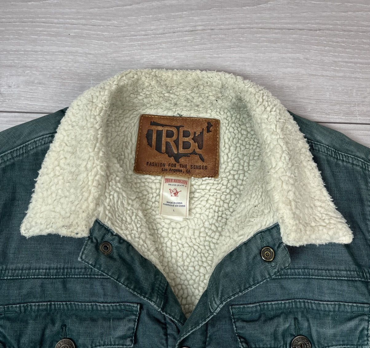 True Religion True Religion Green Logo Sherpa Jacket Streetwear Size US L / EU 52-54 / 3 - 10 Thumbnail