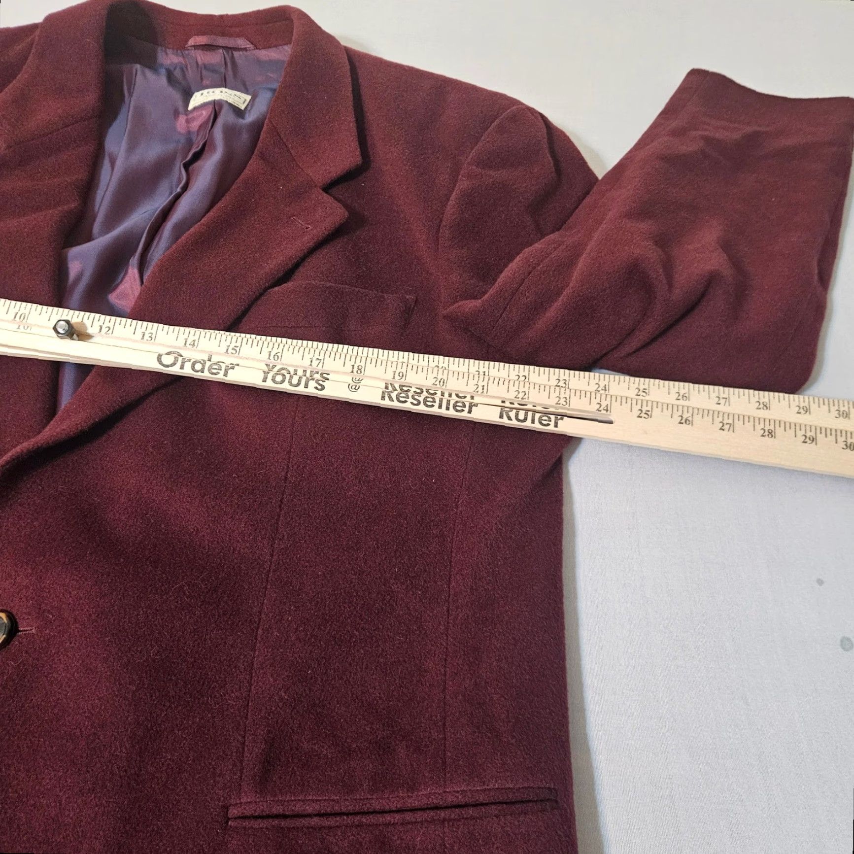 Hugo Boss VINTAGE Hugo Boss Blazer Mens 44R Burgundy Cashmere Wool Blend Two-Button Sport Coat Size 44R - 4 Thumbnail