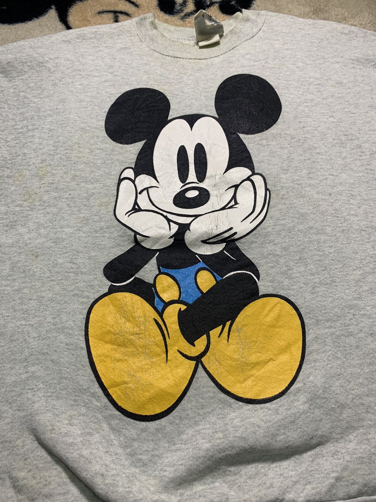 Disney 90s MICKEY MIRROR PRINT CREWNECK RARE Size US L / EU 52-54 / 3 - 7 Thumbnail