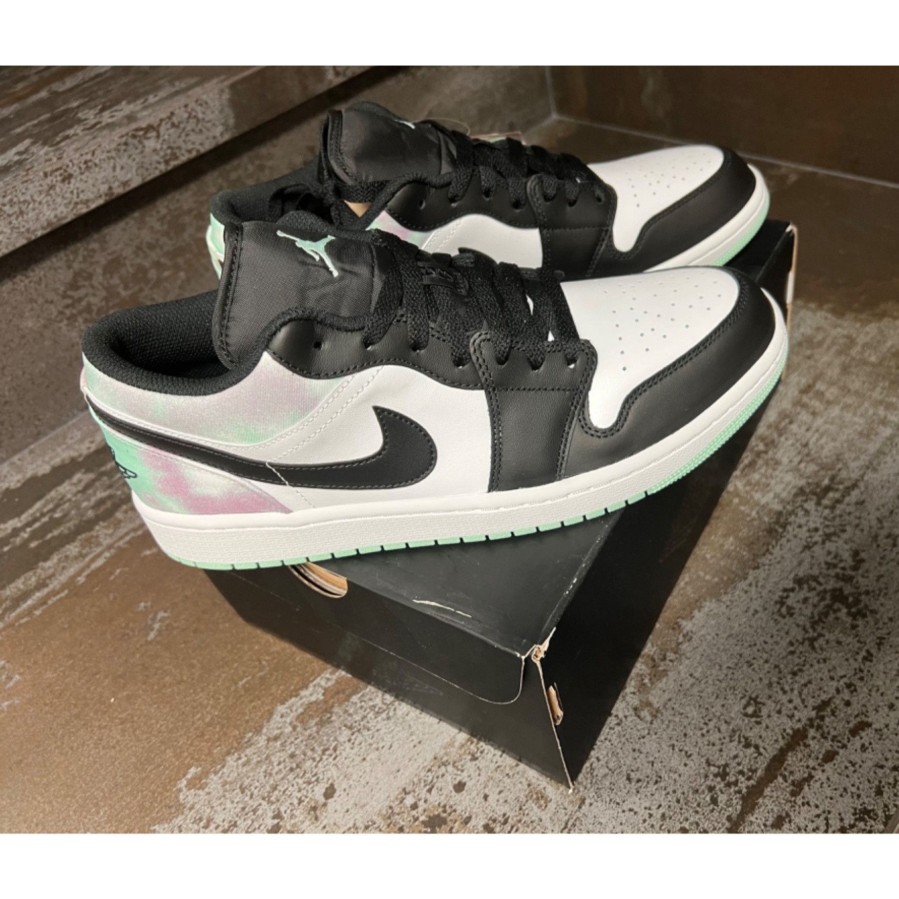 Nike Jordan 1 Low Tie- Dye Pastel Green Size 10.5- DM1199-100 Size US 10.5 / EU 43-44 - 3 Thumbnail