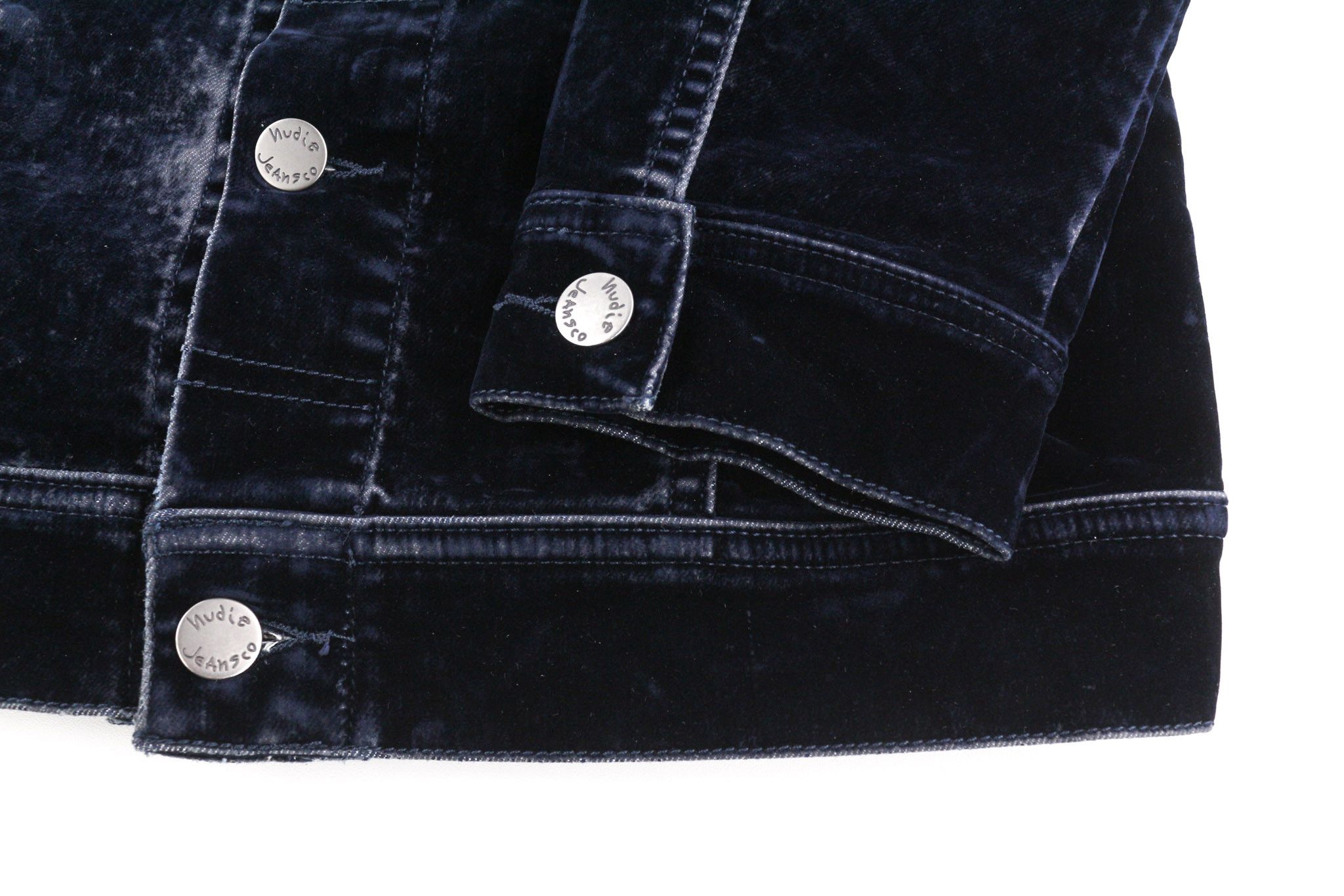 Nudie Jeans TOVE M Blue Velvet Polo Dark Long Sleeve Jacket 82423 Size US M / EU 48-50 / 2 - 5 Thumbnail
