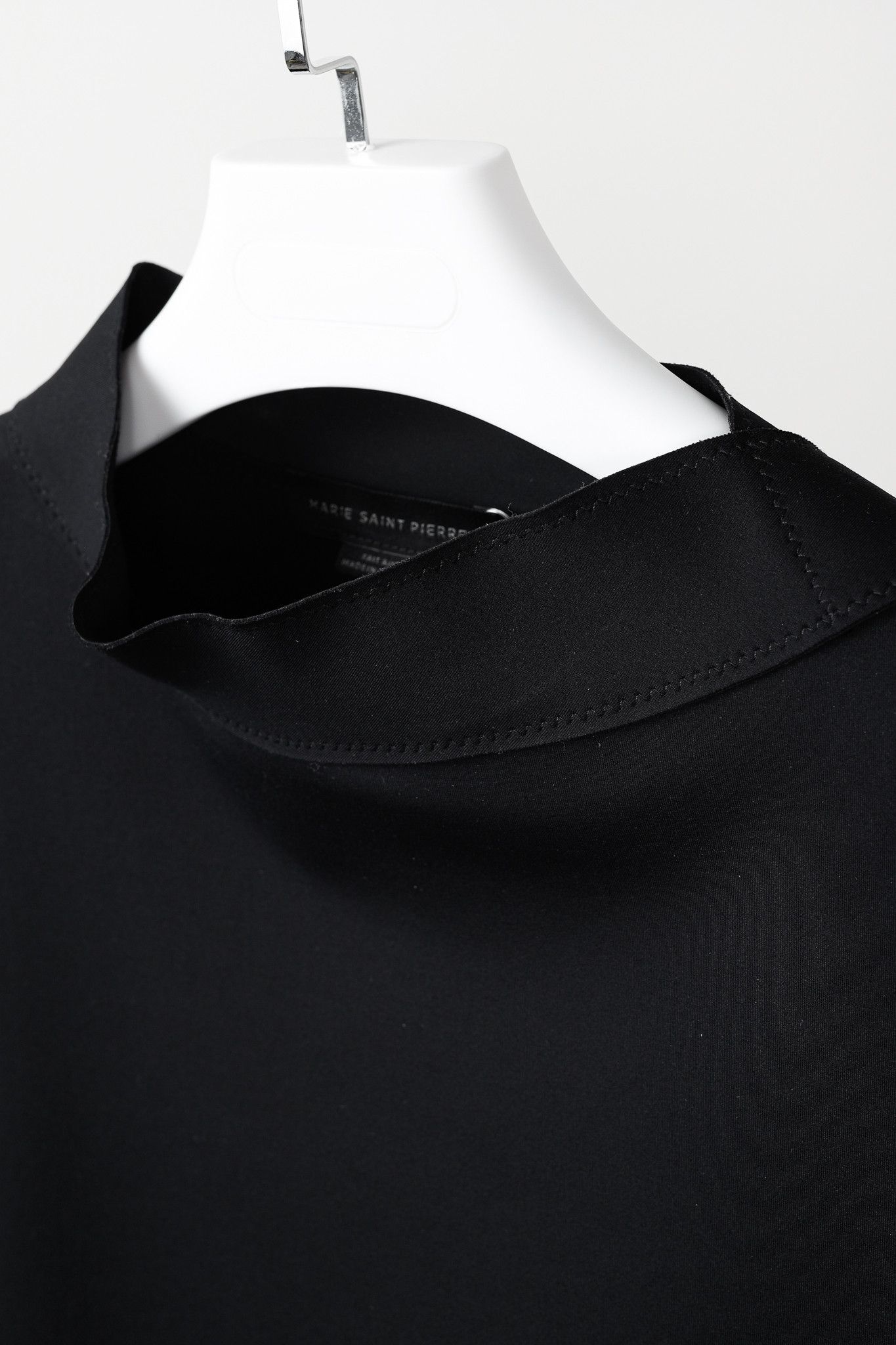Marie Saint Pierre Marie Saint Pierre Black Banded Collar Polyamide Swing Dress Size XL / US 12-14 / IT 48-50 - 5 Thumbnail