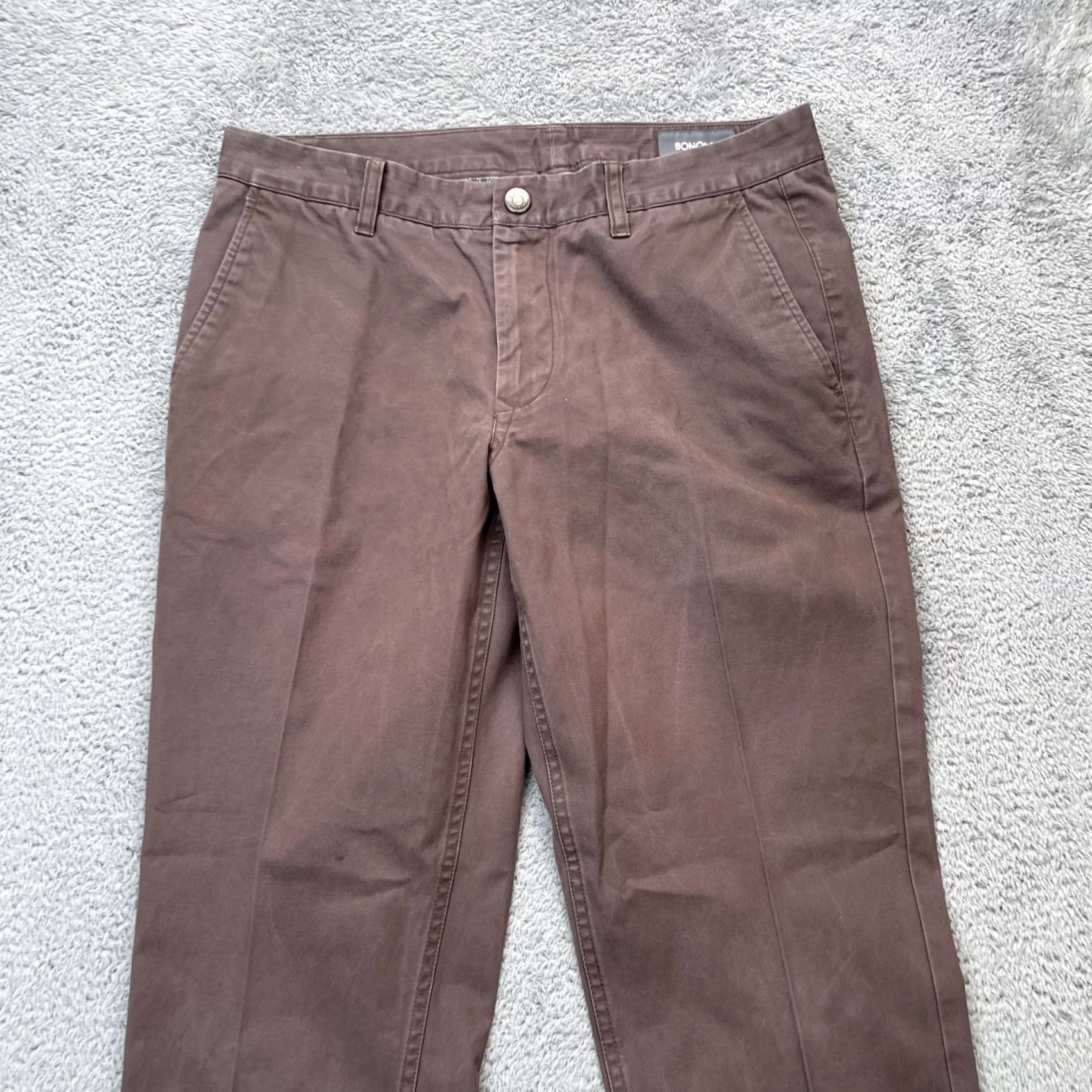 Bonobos Bonobos Pants Mens 32x32 Chino Cotton Slim Fit Straight Leg Brown Office Wear Size US 32 / EU 48 - 7 Thumbnail
