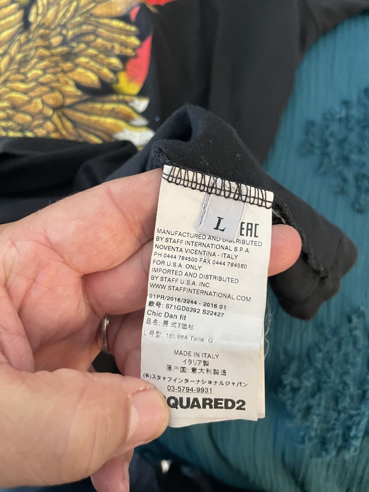 Dsquared2 DSQ2 Tuff Summer Eagle on Fire tee Size US L / EU 52-54 / 3 - 6 Thumbnail