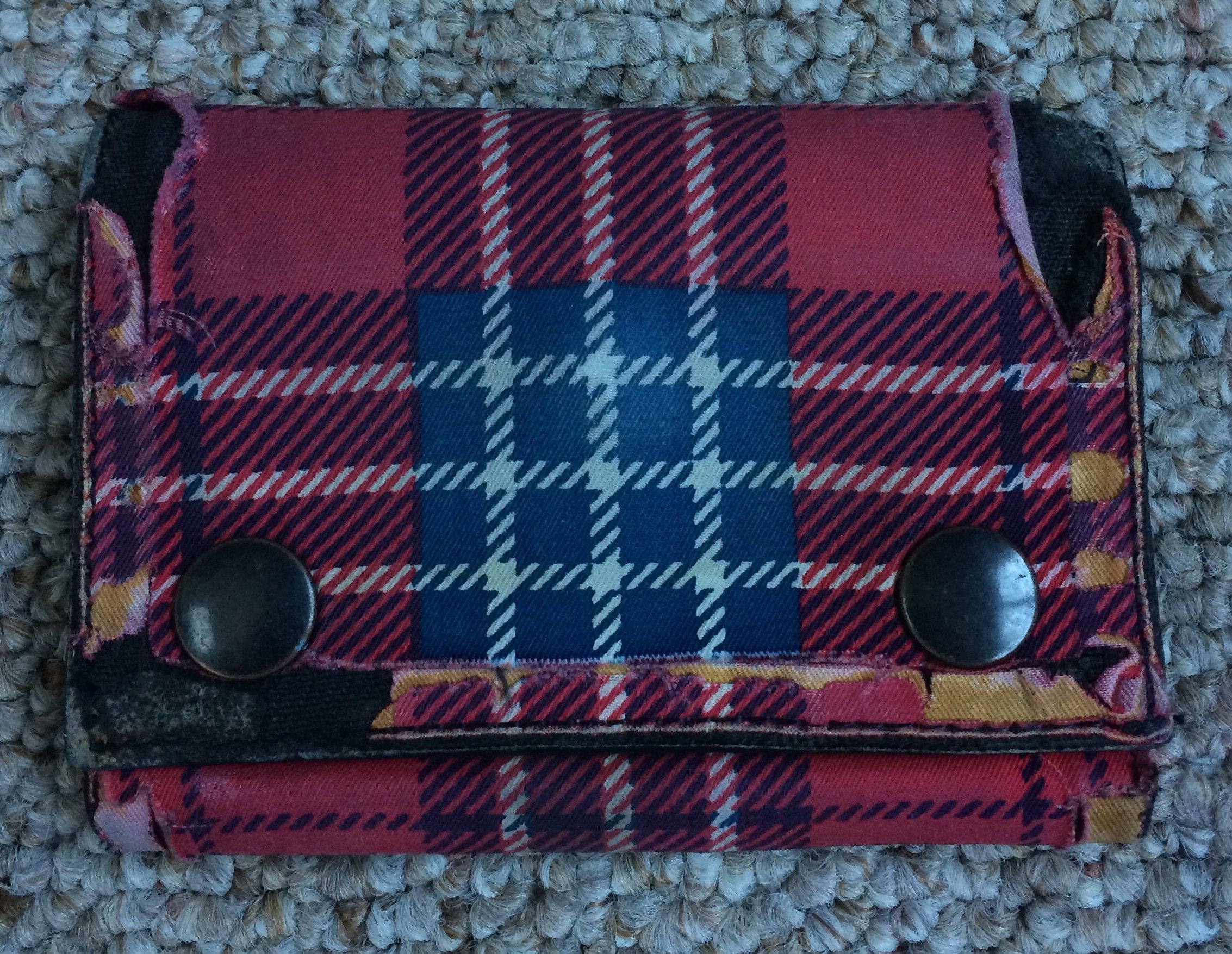 Number (N)ine S/S 2006 Number (N)ine Distressed Plaid Leather Wallet Size ONE SIZE - 2 Thumbnail