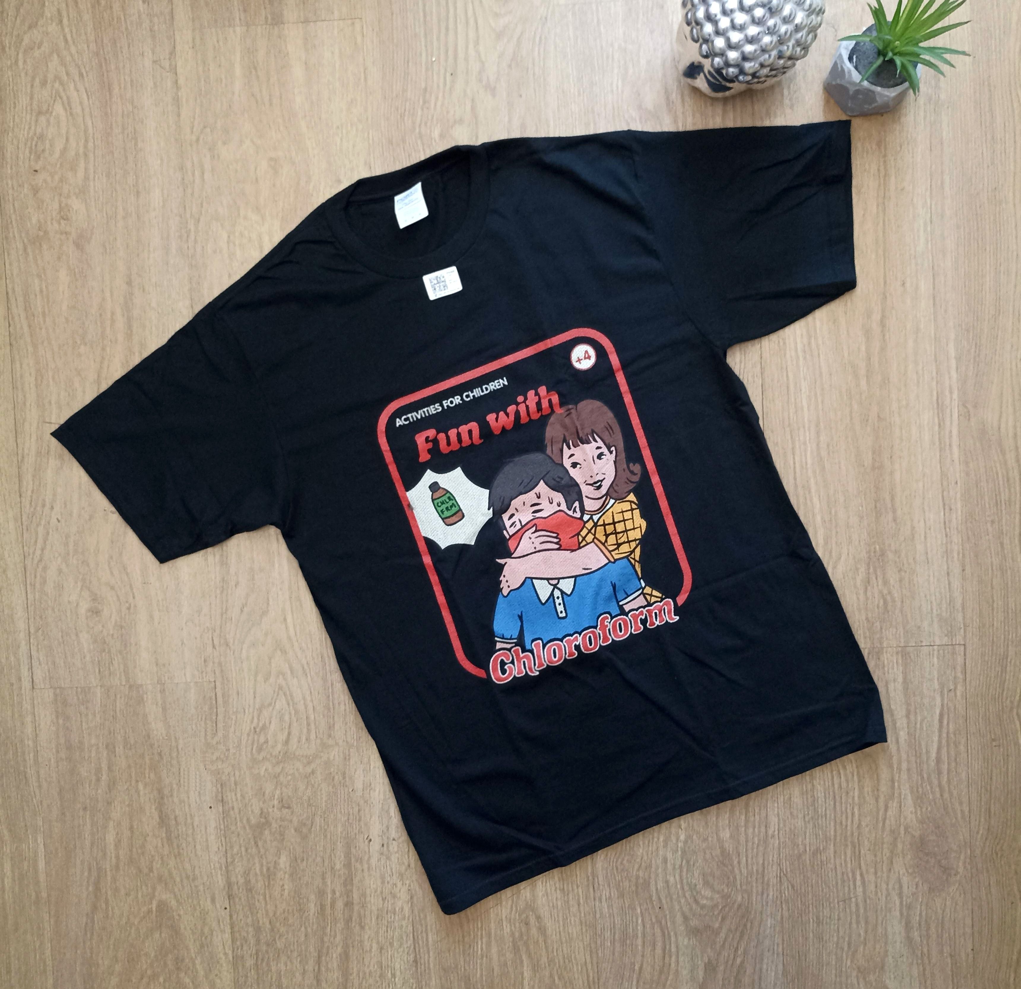 Vintage Fun with chloroform funny t-shirt Black humor M Size US M / EU 48-50 / 2 - 1 Thumbnail