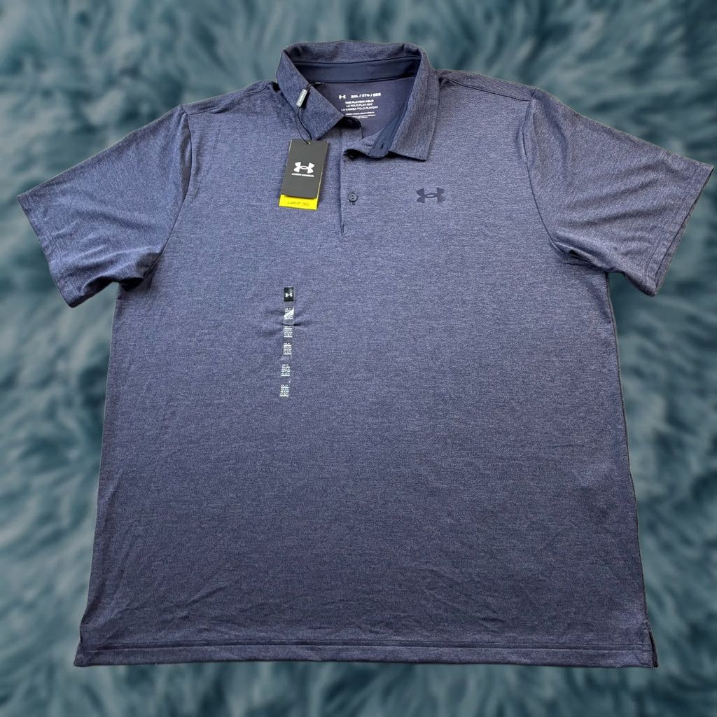 Under Armour Under Armour Polo Shirt Mens 2XL Blue Heather Playoff 3.0 Polo Short Sleeve Breathable Lightweight Size US XXL / EU 58 / 5 - 1 Thumbnail