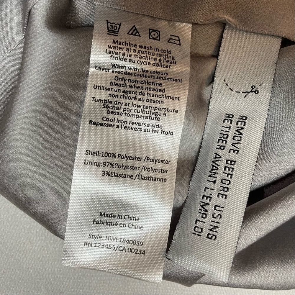 Halston H Halston Chiffon Grey Stripes 3/4 Sleeve Mini Dress Tunic Size L / US 10 / IT 46 - 8 Thumbnail