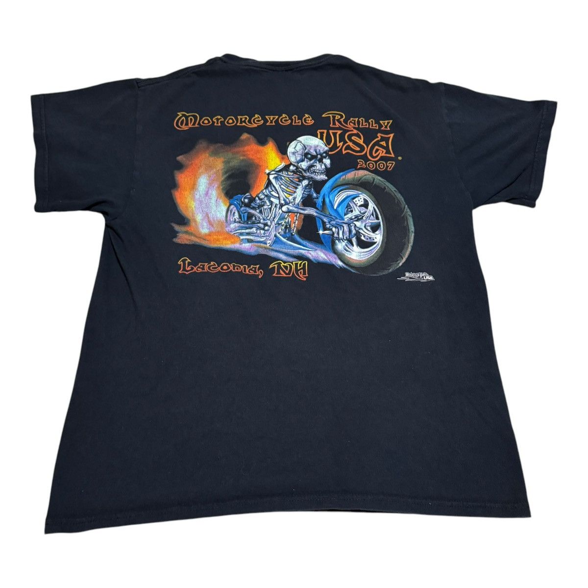 Gildan 2007 Laconia Motorcycle Biker Rally Black Shirt Adult Large Size US L / EU 52-54 / 3 - 1 Thumbnail