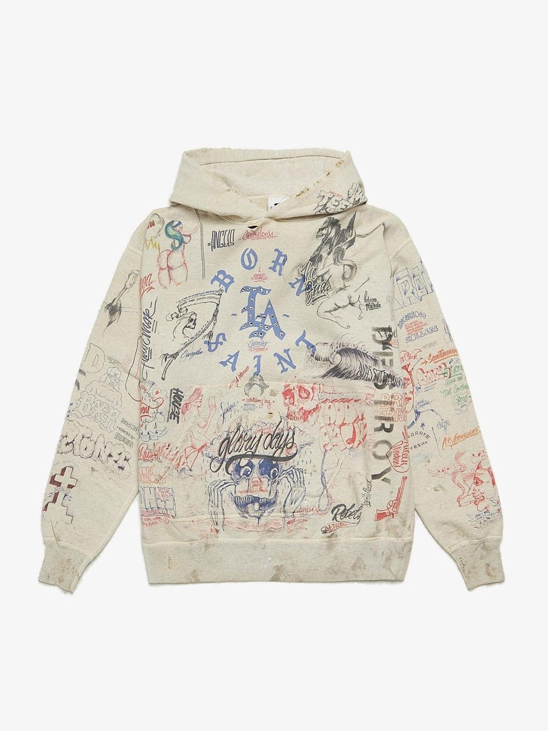 トップス 21ss SAINT MICHAEL Stencils Hoodie L Saint Michael SAINT MICHAEL 21SS Stencils Pullover Hoodie