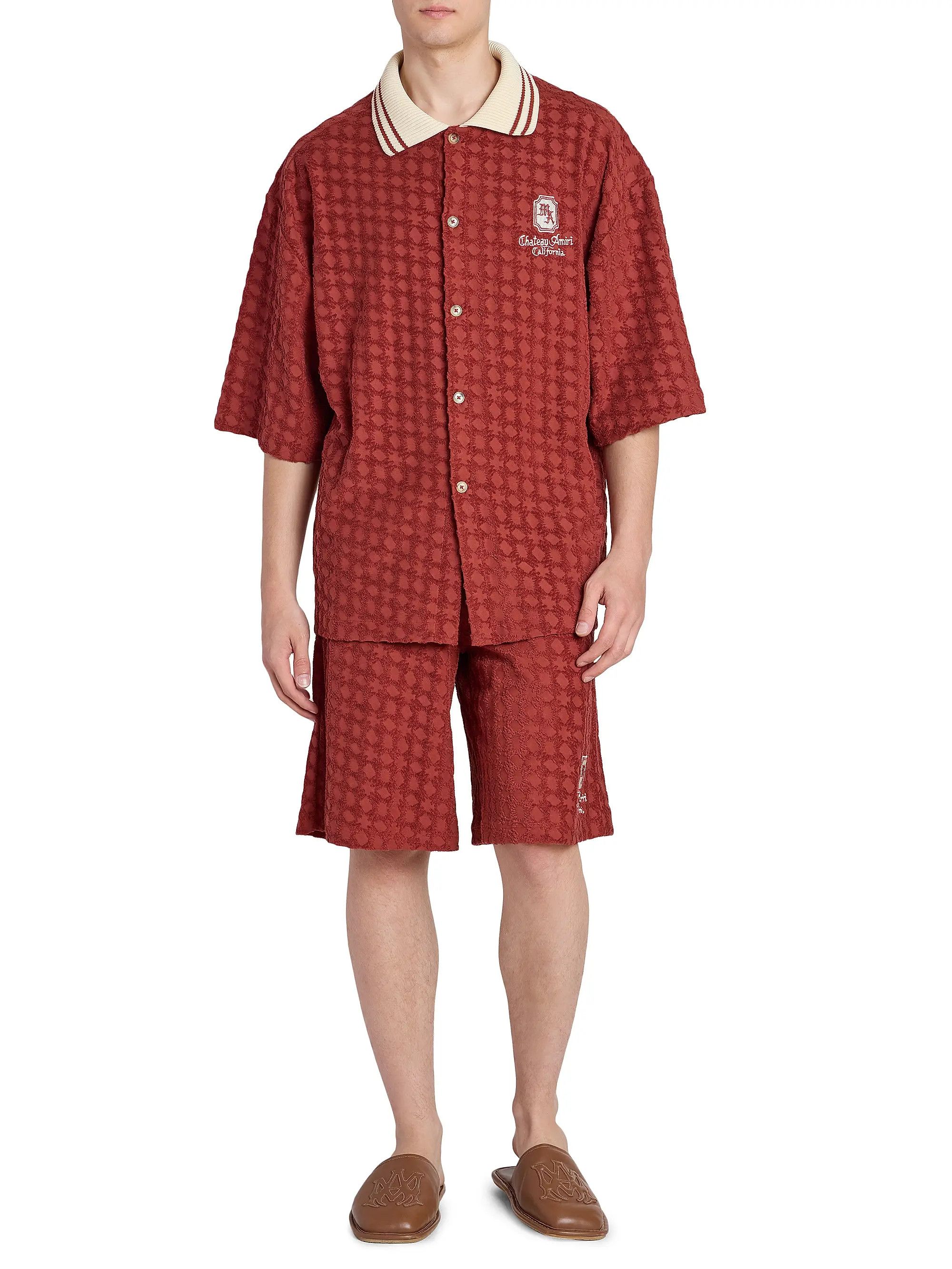 Amiri os11x0526 MA Chateau Oversized Button-Front Shirt Terracotta Size US L / EU 52-54 / 3 - 2 Thumbnail