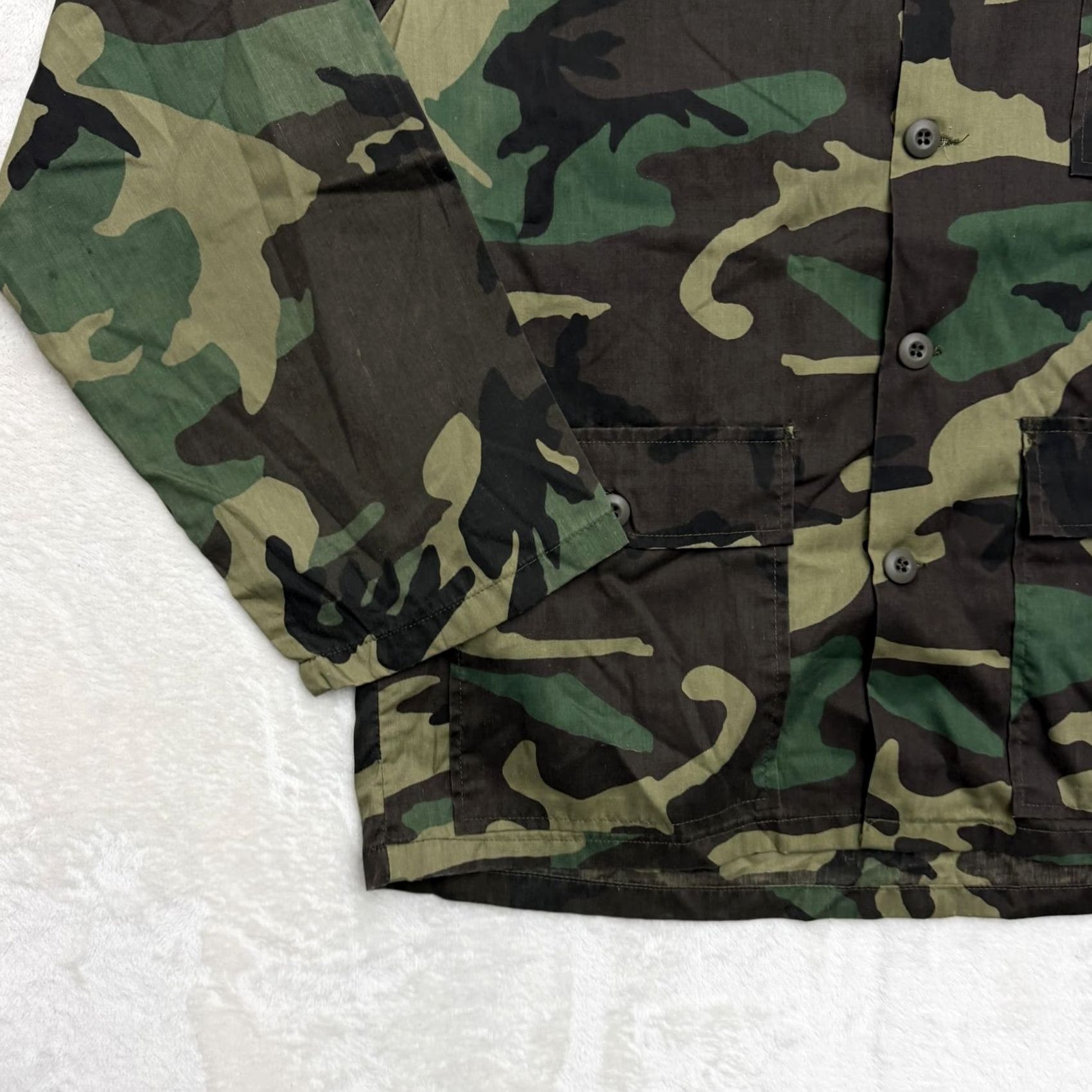 Vintage Ranger Jacket Mens Large Green Camouflage Cotton Military Lightweight USA Made Size US L / EU 52-54 / 3 - 6 Thumbnail