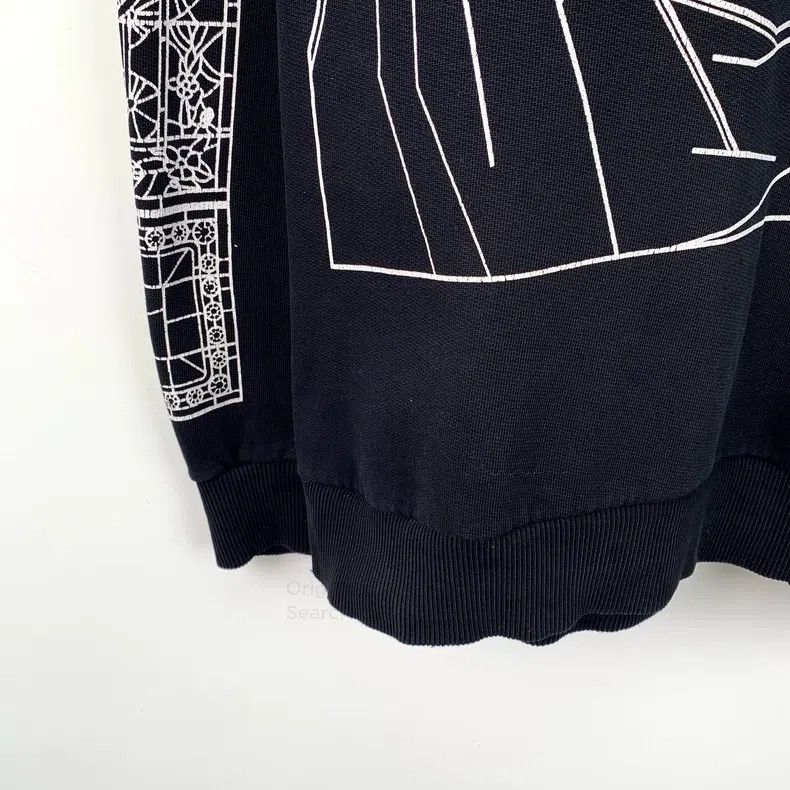 Givenchy Givenchy Black Abstract Geometric Print Cotton Crewneck Lo Size US XL / EU 56 / 4 - 5 Thumbnail