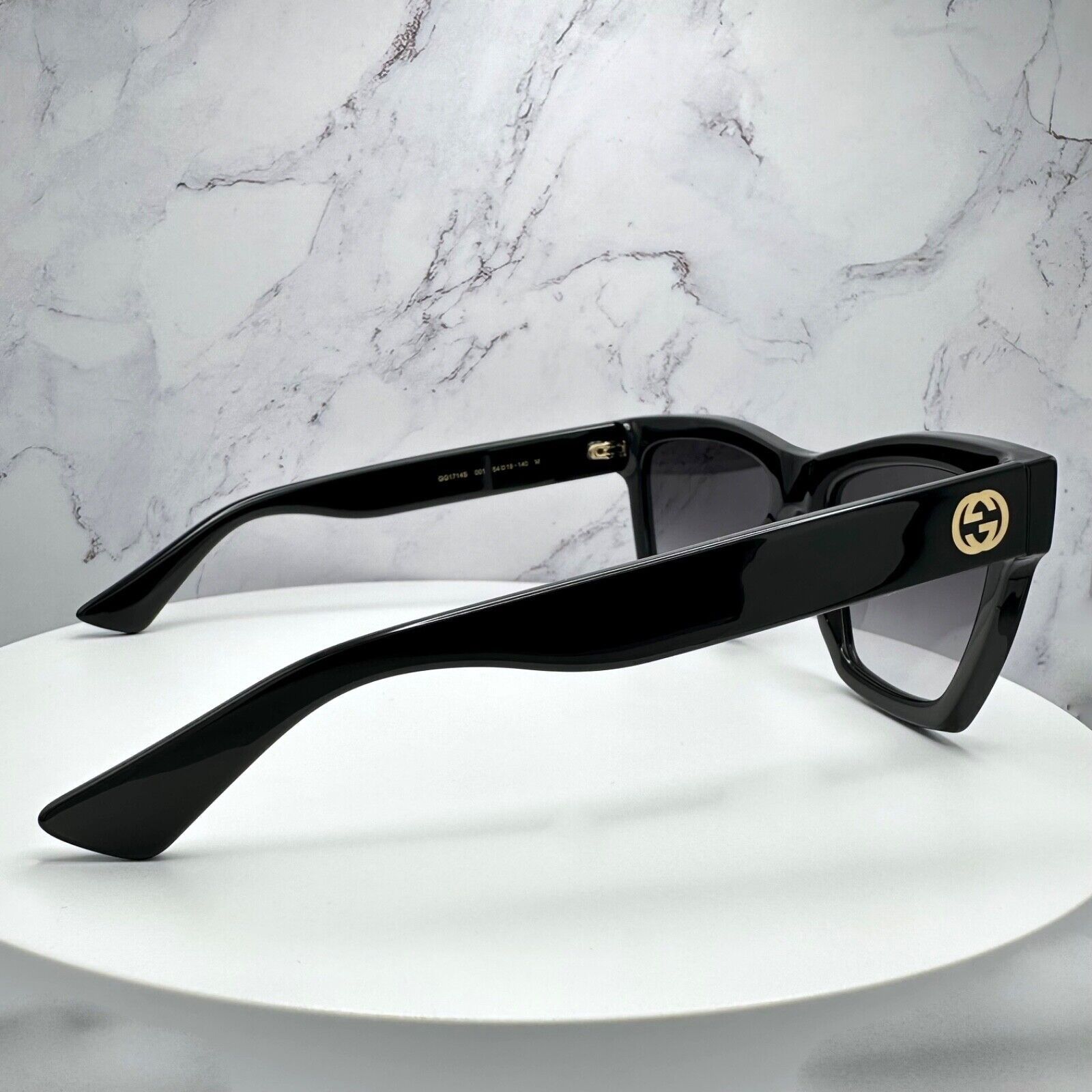 Gucci New GUCCI Sunglasses Black Gold Interlocking GG Logo Size ONE SIZE - 9 Thumbnail
