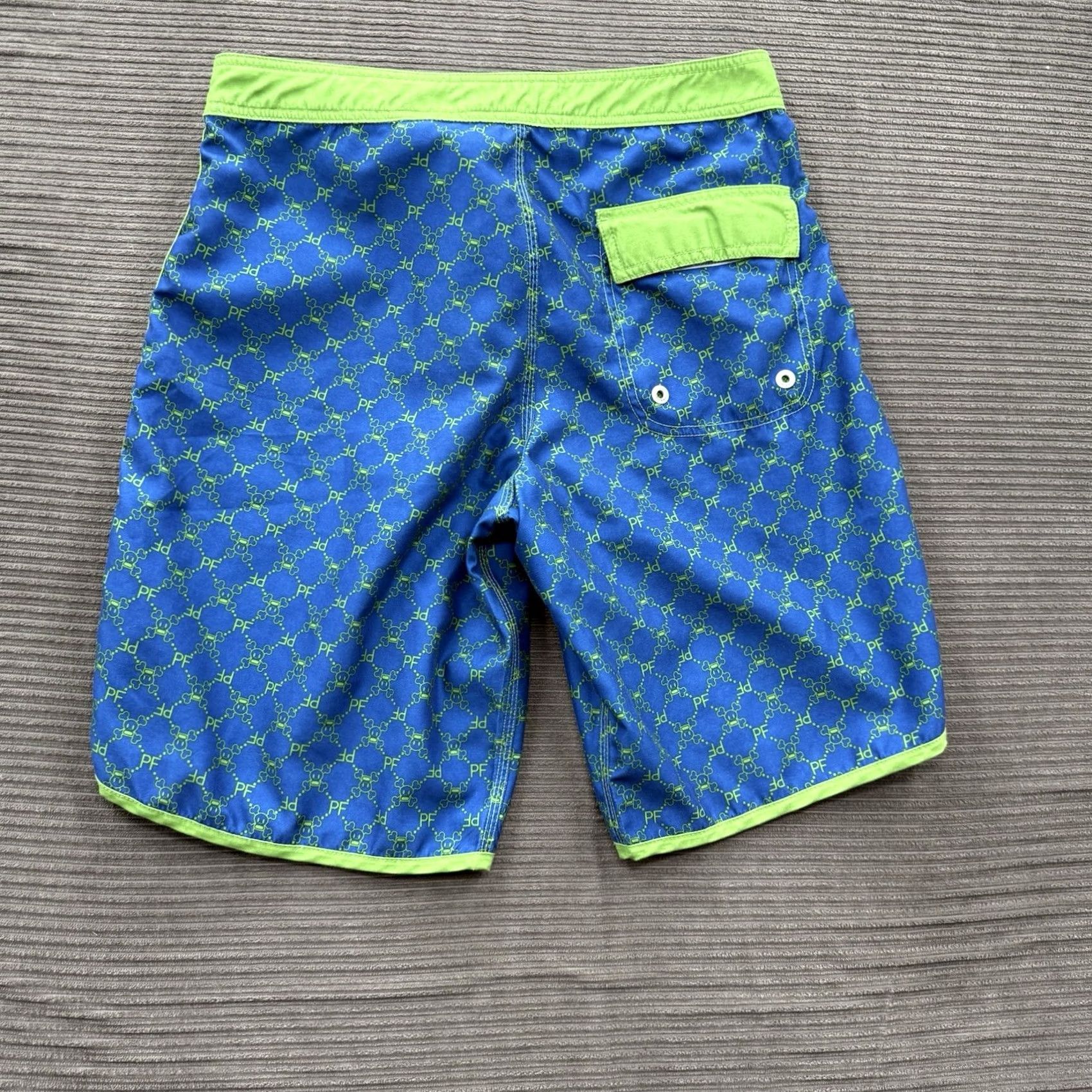 Paul Frank Paul Frank Board Shorts Men 32 Blue Green 100% Polyester Drawstring Beach Weekend Surfing Lifeguard Recreational Board Shorts Mens Size US 32 / EU 48 - 2 Thumbnail