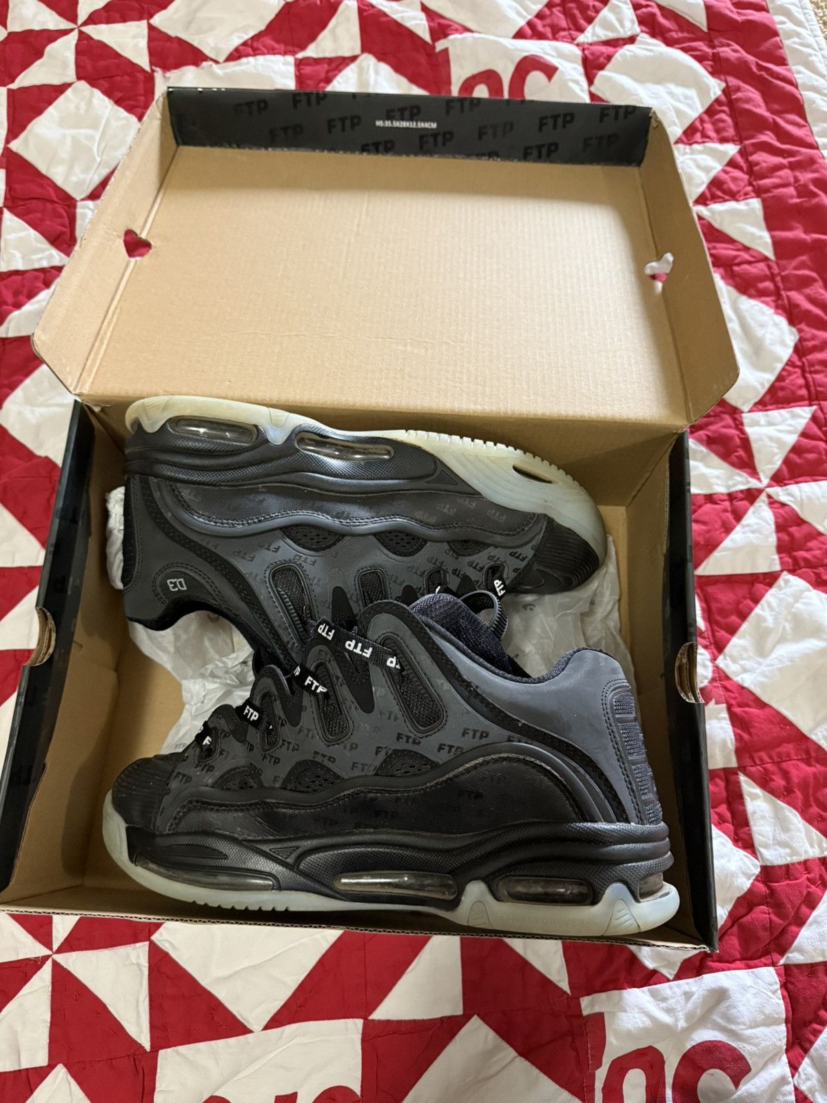 Fuck The Population FTP x Osiris D3 2001 Black Shoes Size US 10 / EU 43 - 6 Thumbnail