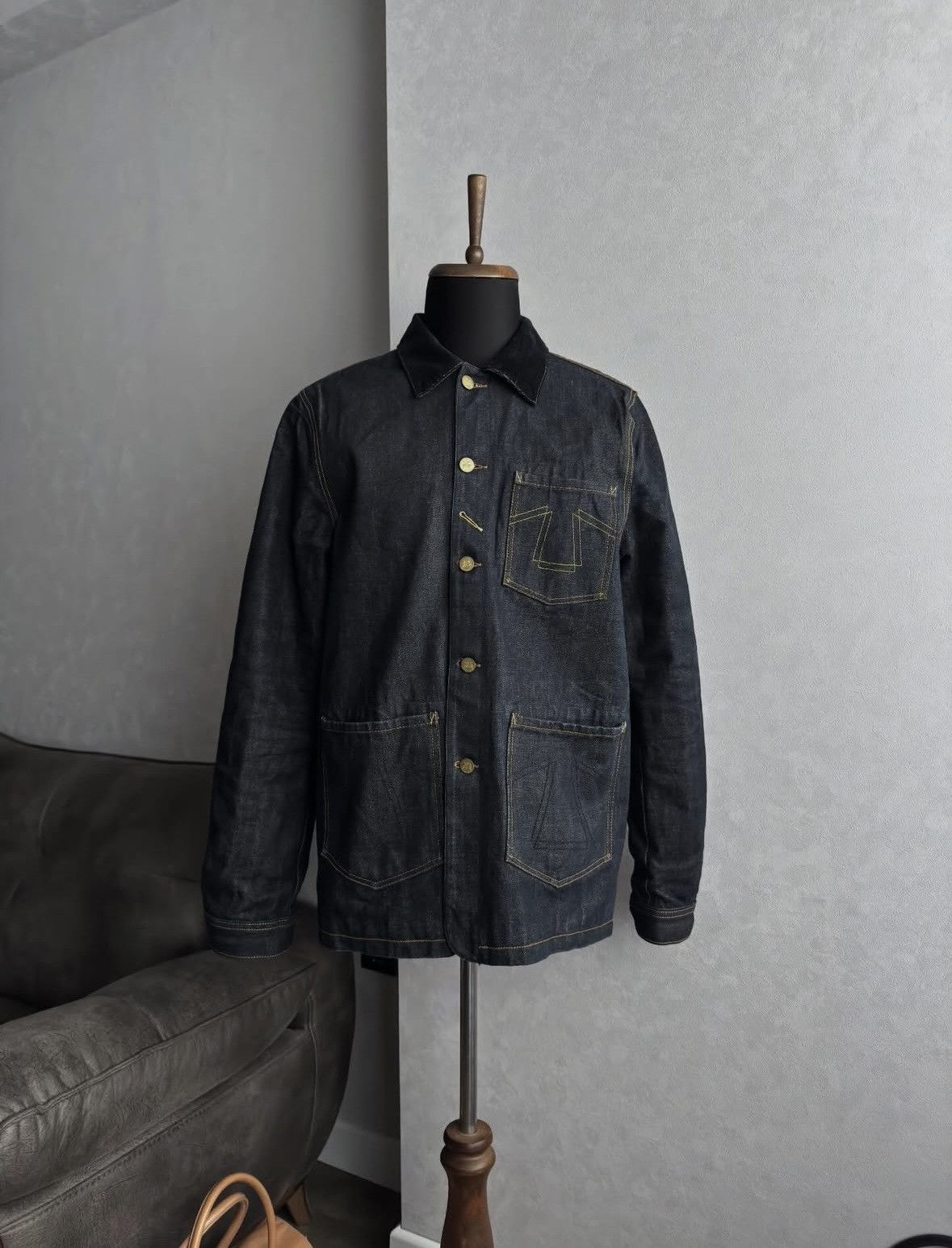 Eat Dust Eat Dust 673 Selvedge Denim Chore Jacket Size US XL / EU 56 / 4 - 1 Thumbnail