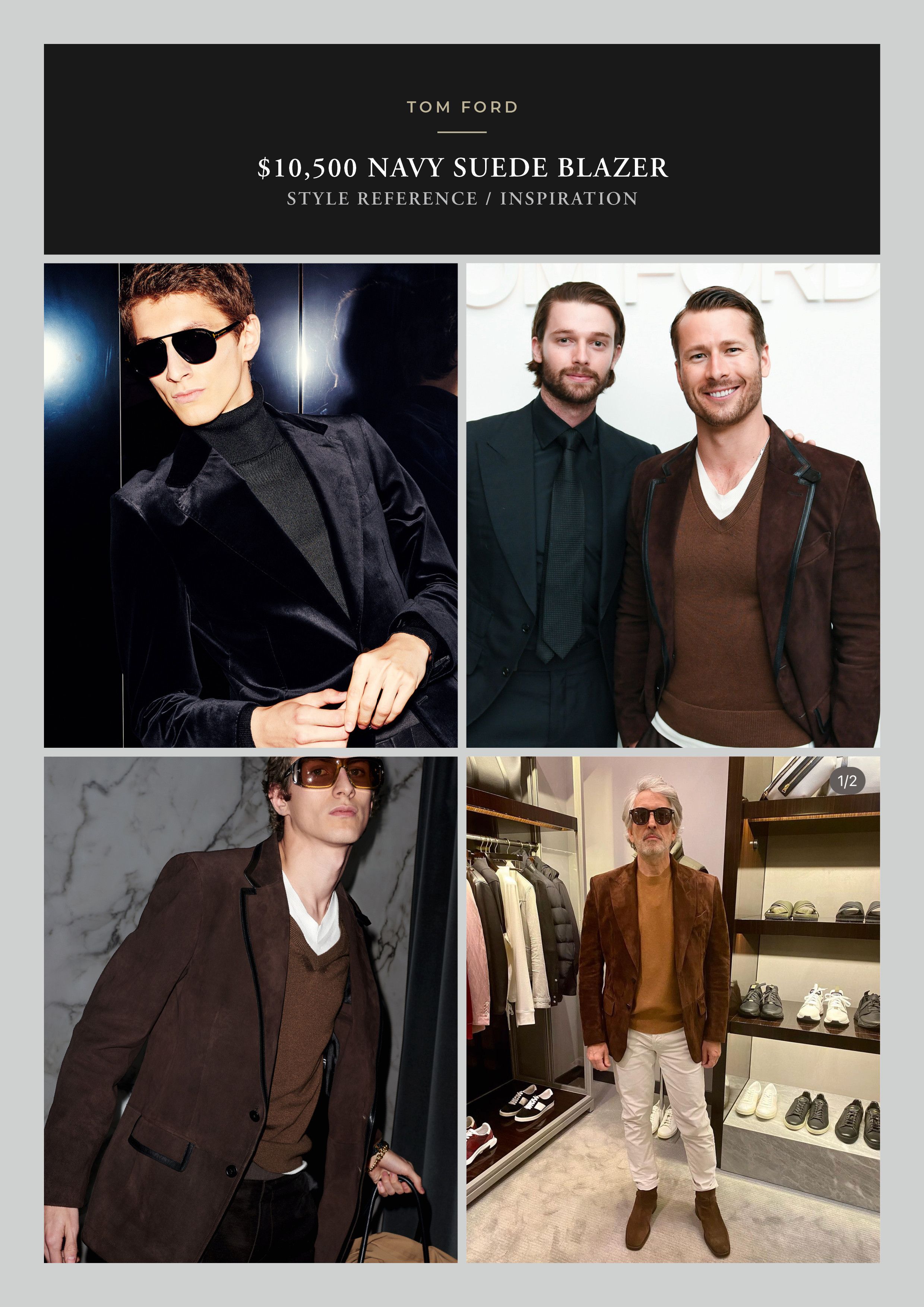 Tom Ford Ultimate Rare $10,700 w/tax TOM FORD Suede Blazer Size US L / EU 52-54 / 3 - 10 Thumbnail