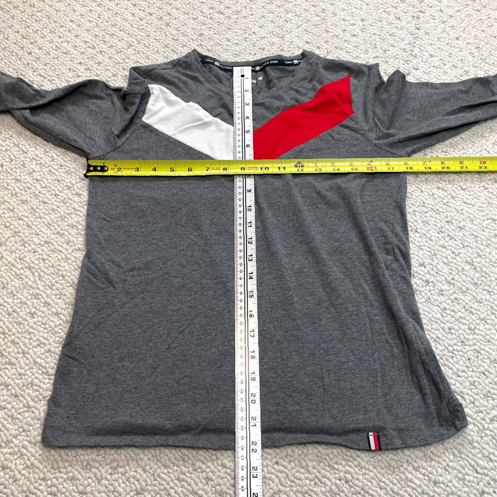 Tommy Hilfiger Tommy Hilfiger Sport Shirt Womens Medium Gray Long Sleeve Crew Cotton Top Size M / US 6-8 / IT 42-44 - 2 Thumbnail