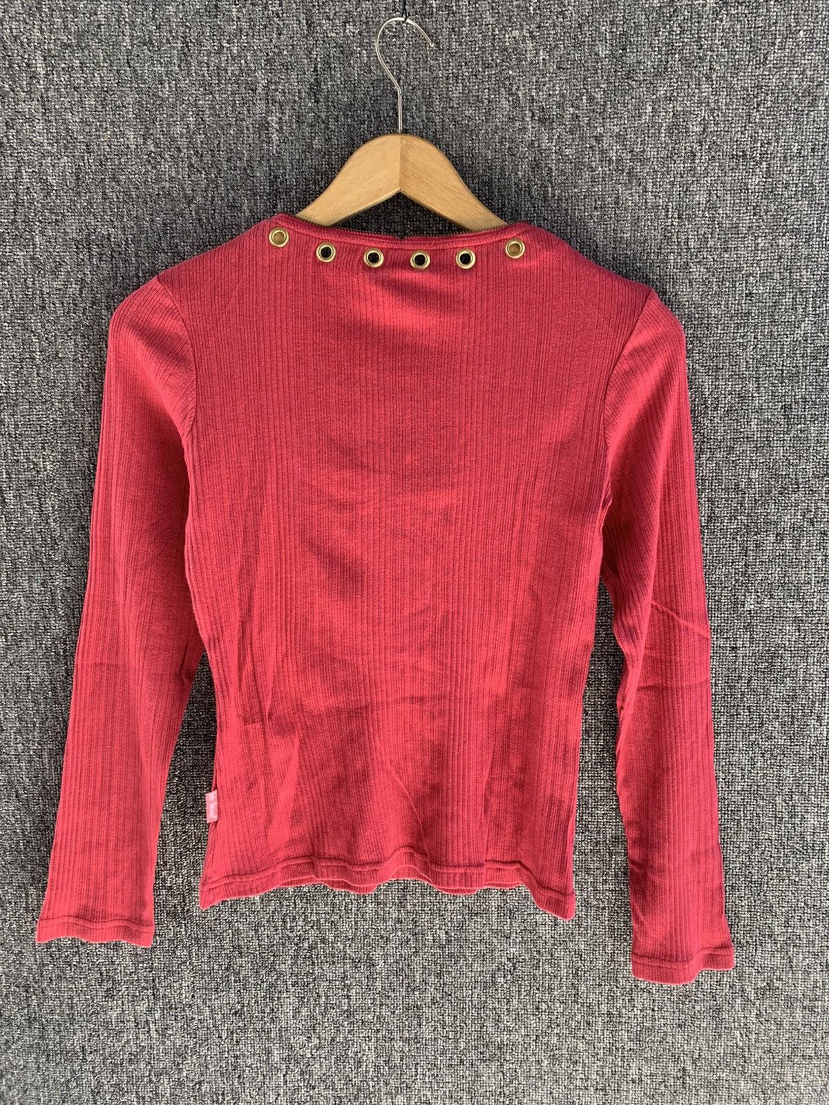 Japanese Brand 5th Street Pink Zip Collar Studded Long Sleeve Size M / US 6-8 / IT 42-44 - 7 Thumbnail
