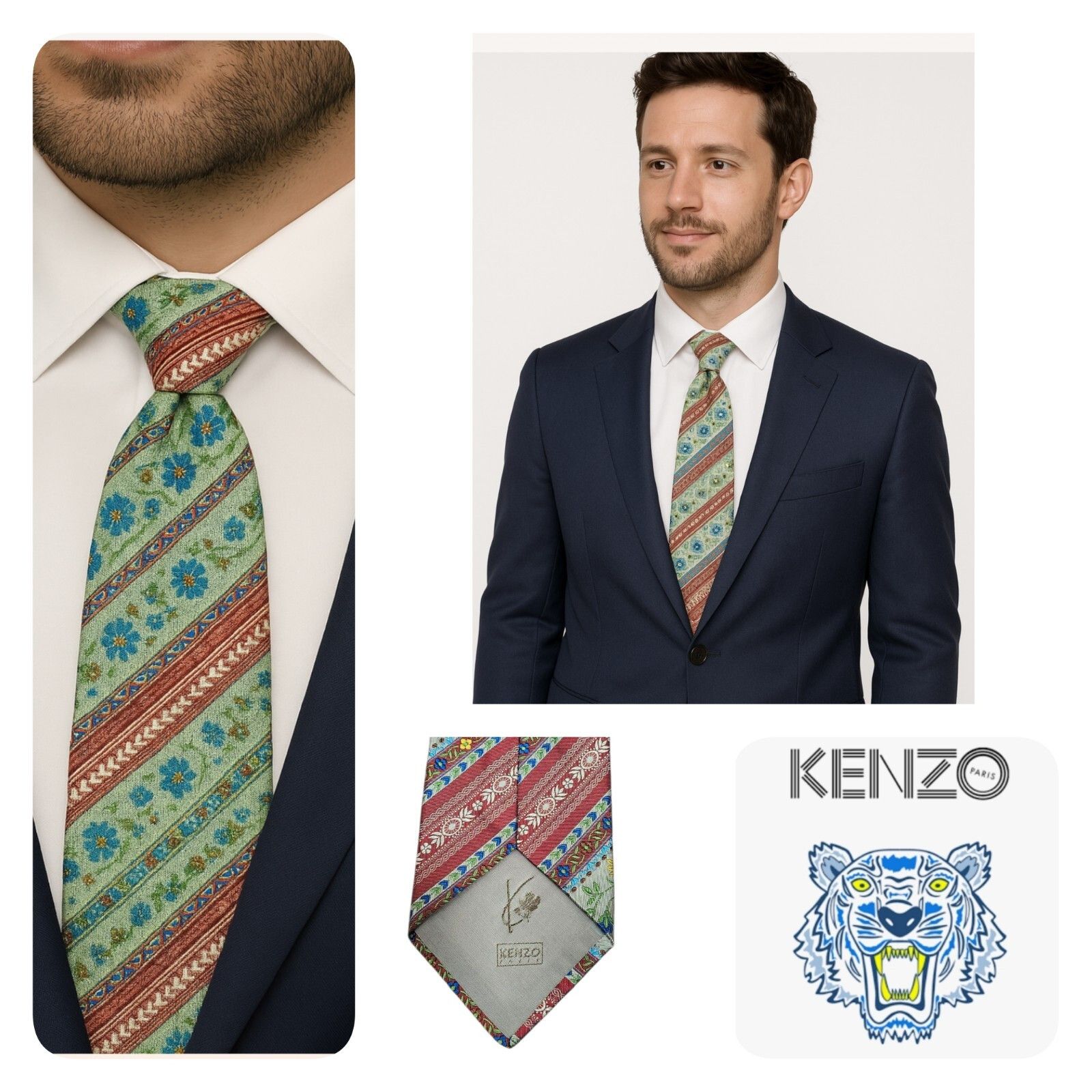 Kenzo Kenzo Men Accessories Floral Tie Made In Italy Size ONE SIZE - 9 Thumbnail