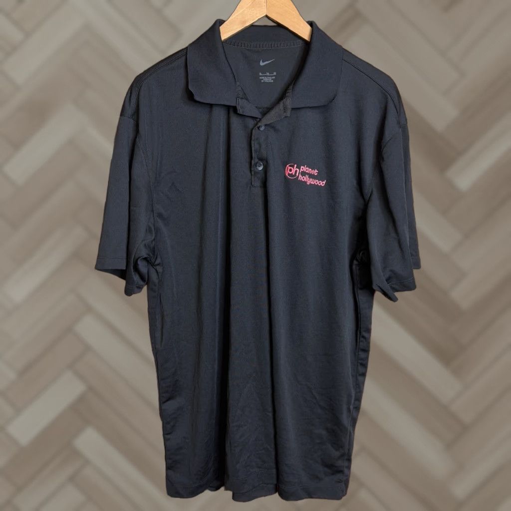 Nike VINTAGE Nike Polo Golf Mens Planet Hollywood Shirt XL Black Pink Size US XL / EU 56 / 4 - 1 Thumbnail