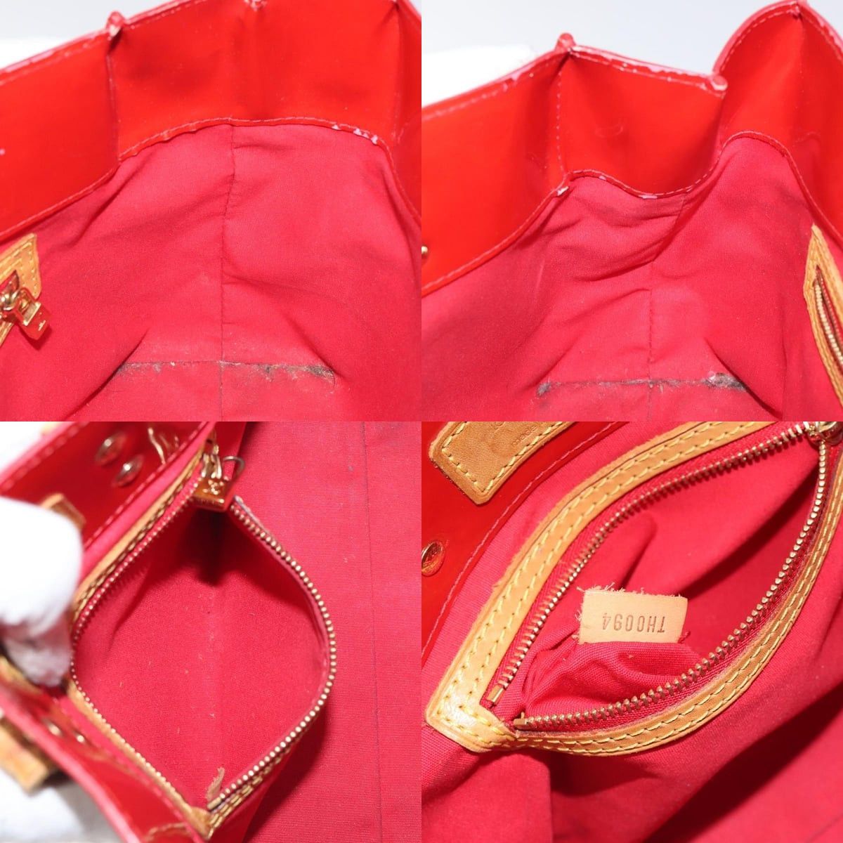 Louis Vuitton LOUIS VUITTON Monogram Vernis Reade PM Hand Bag Red Rouge Size ONE SIZE - 12 Thumbnail