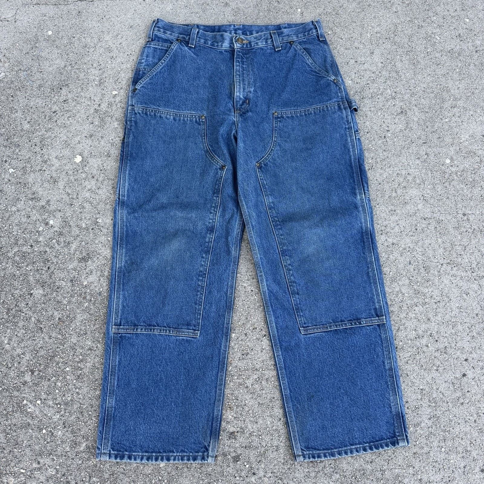 Carhartt × Vintage Vintage Carhartt Denim Double Knee Carpenter Pants 36x30 Size US 36 / EU 52 - 1 Thumbnail