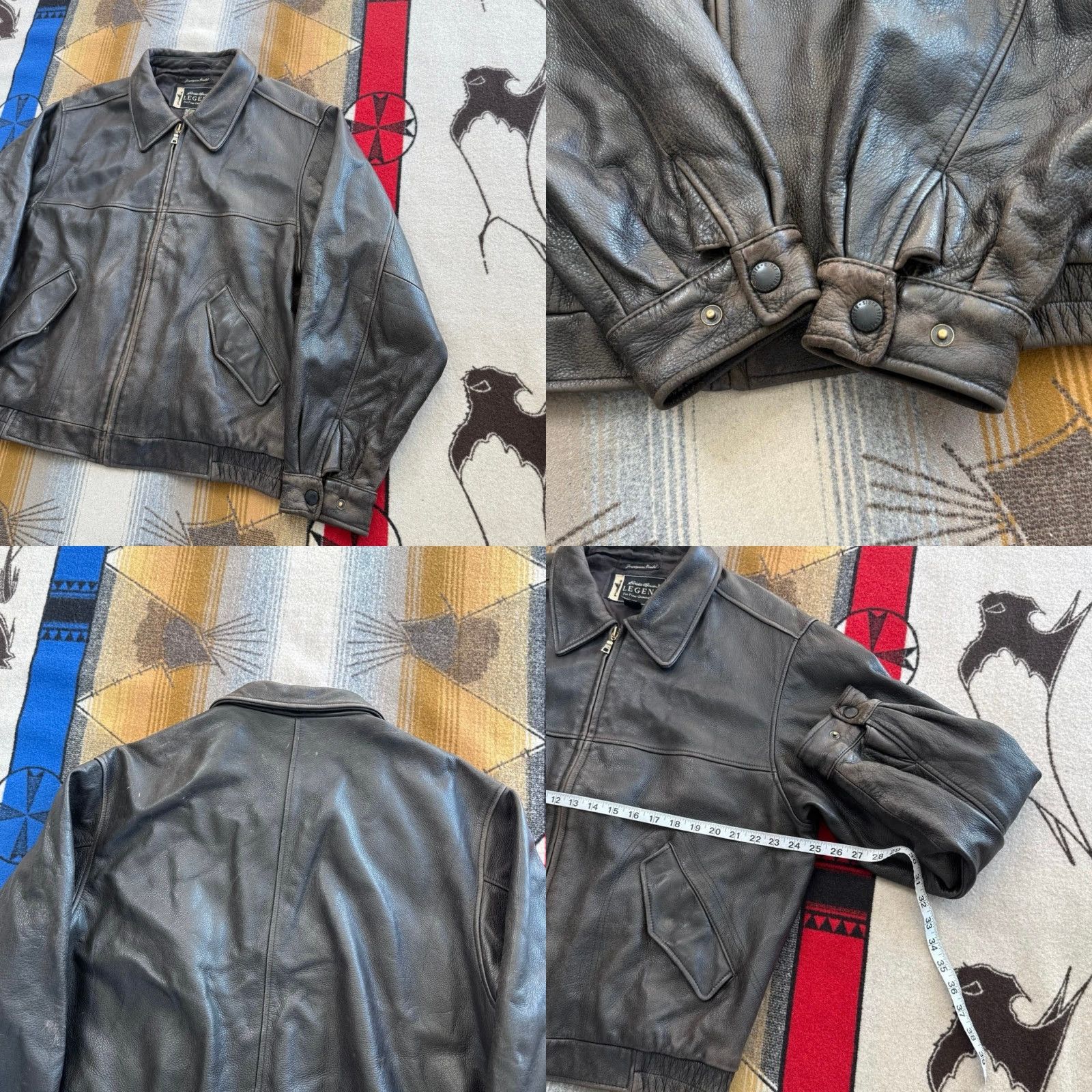 Eddie Bauer VINTAGE Eddie Bauer Heavy Leather Flight Bomber Jacket L Brown Regular Men Zip Size US L / EU 52-54 / 3 - 8 Thumbnail