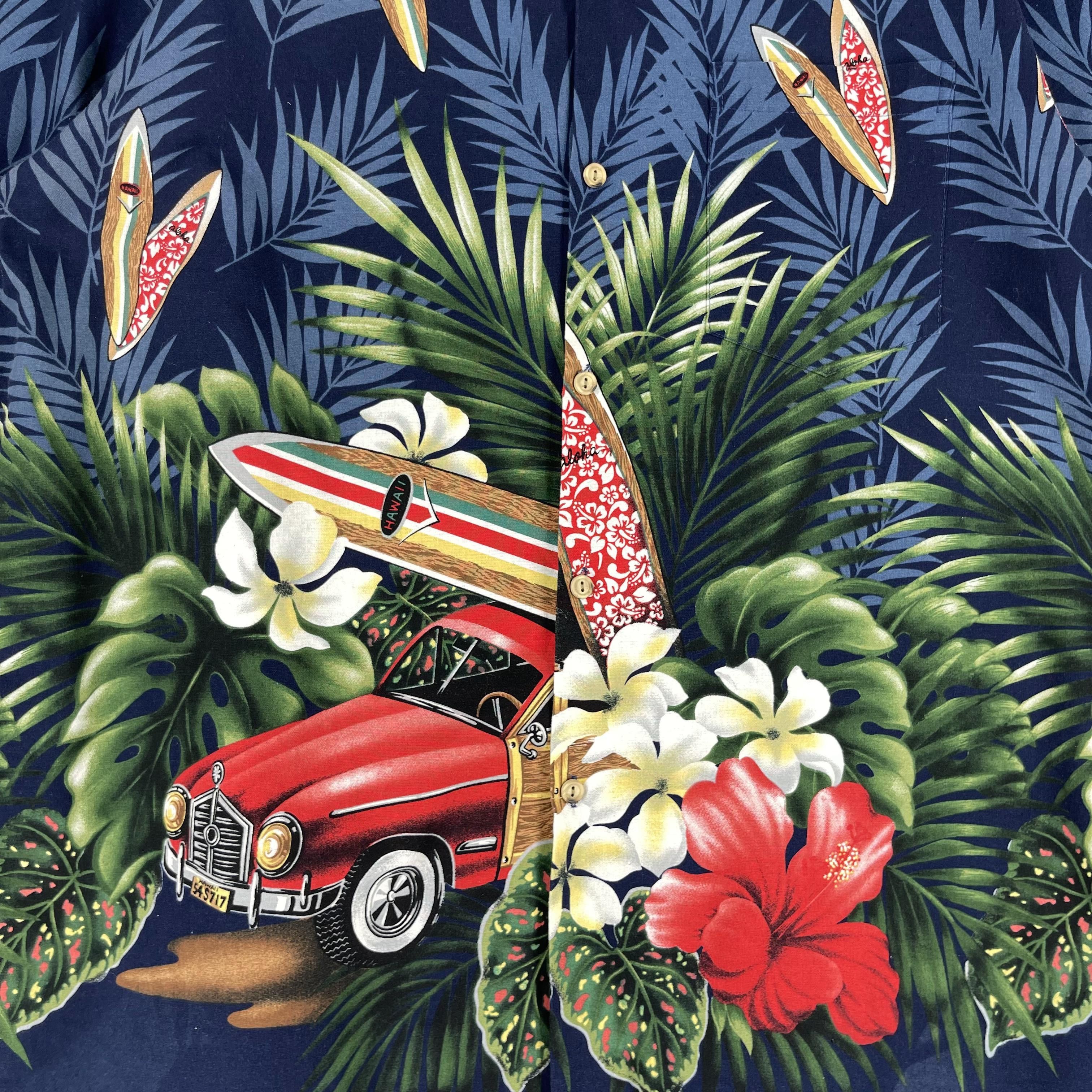 Vintage Vintage RJC Hawaii Tropical Classic Cars Motive Shirt Size US XL / EU 56 / 4 - 2 Thumbnail