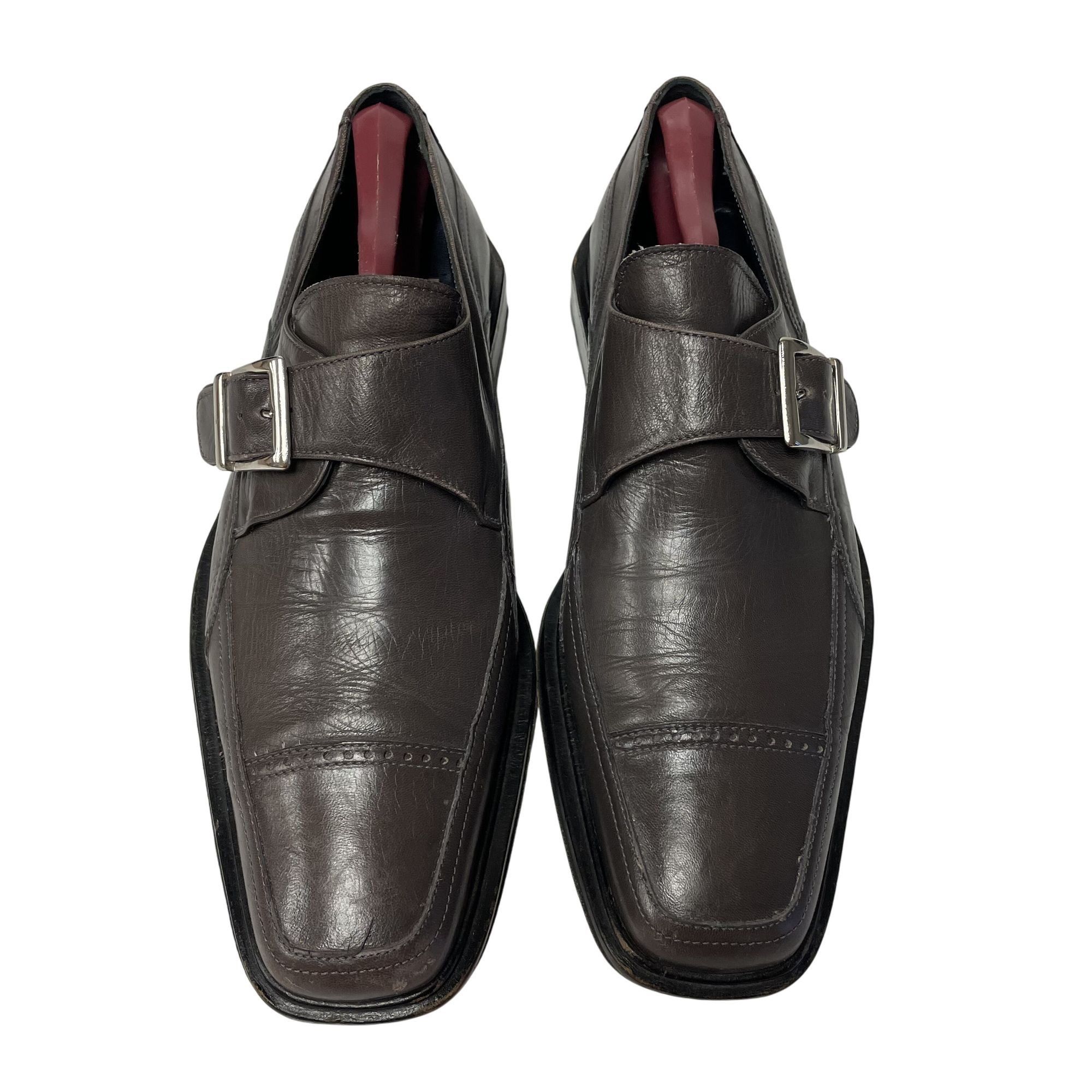 Other Vtg David Eden HANDMADE Gray Leather MONK STRAP Loafers Size US 8 / EU 41 - 3 Thumbnail