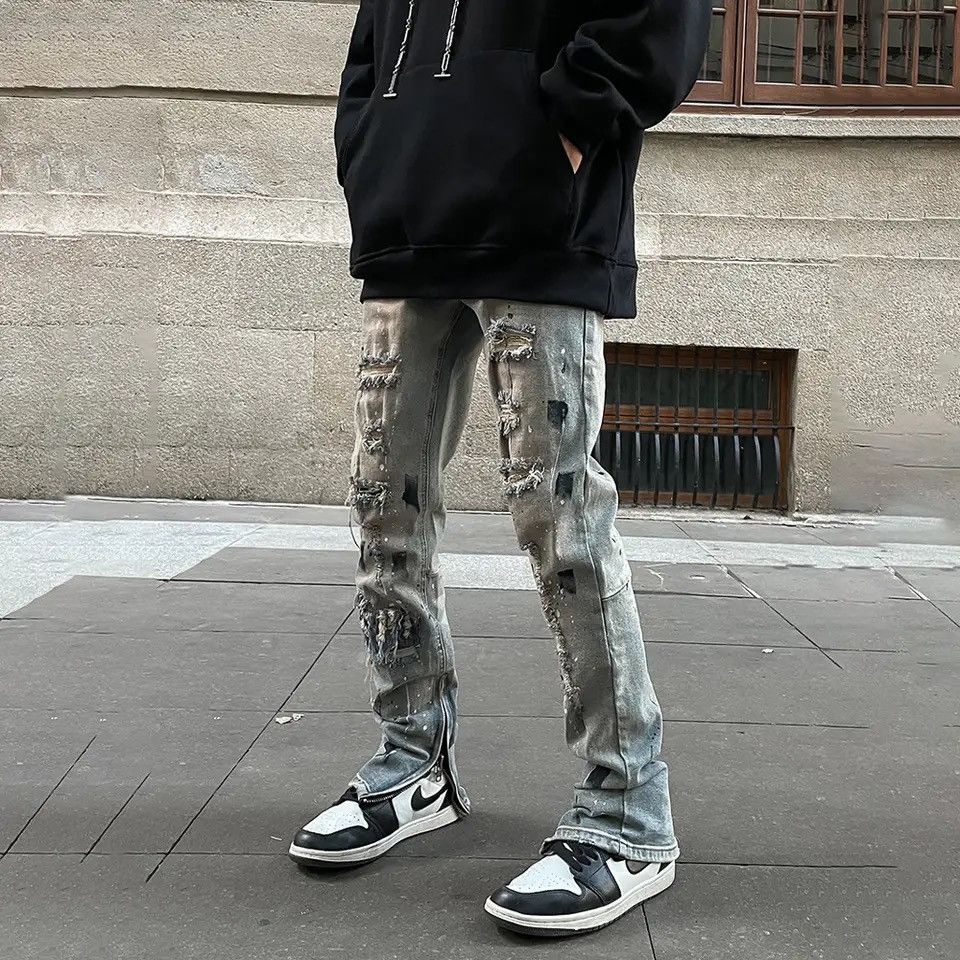 Denime × Japanese Brand Skinny Jeans Men Graphic Ripped Denim Pants Size US 30 / EU 46 - 1 Thumbnail