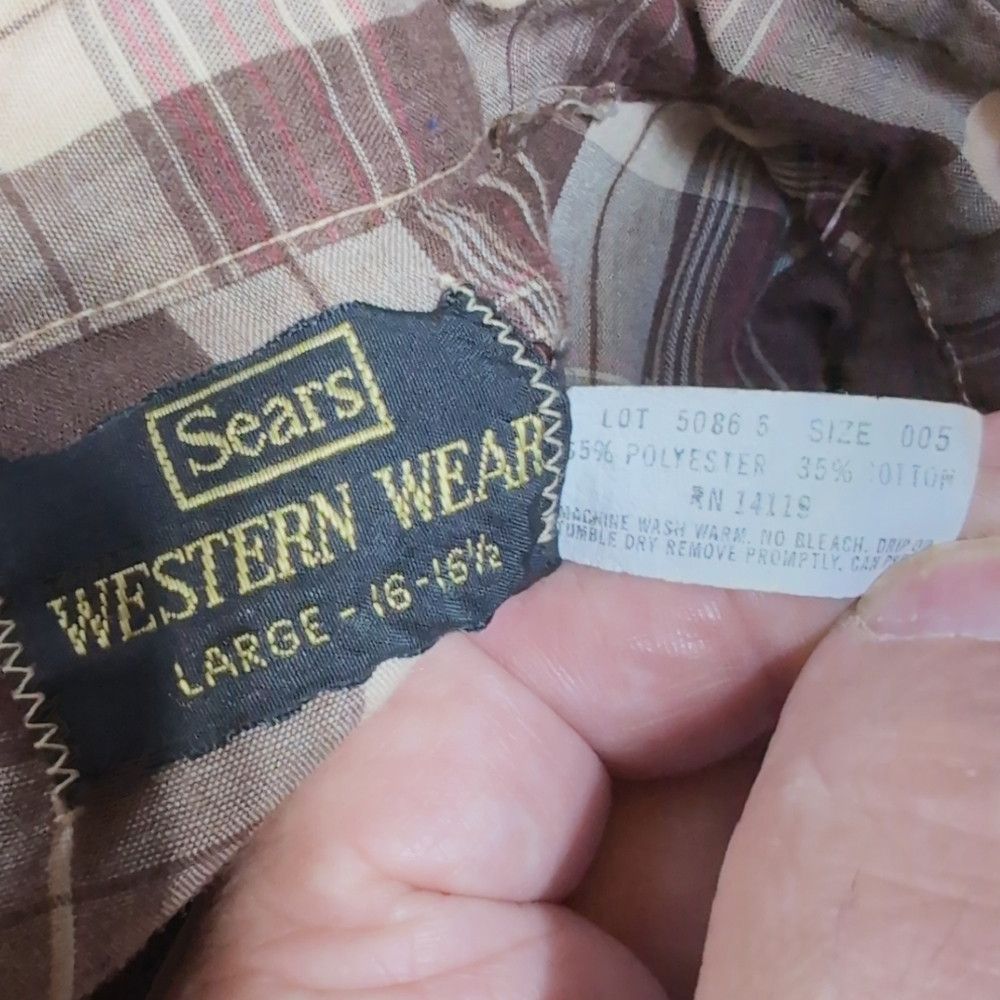 Sears Sears Western Wear Sz L Plaid Button-Up Shirt Vintage Pearl Size US L / EU 52-54 / 3 - 5 Thumbnail